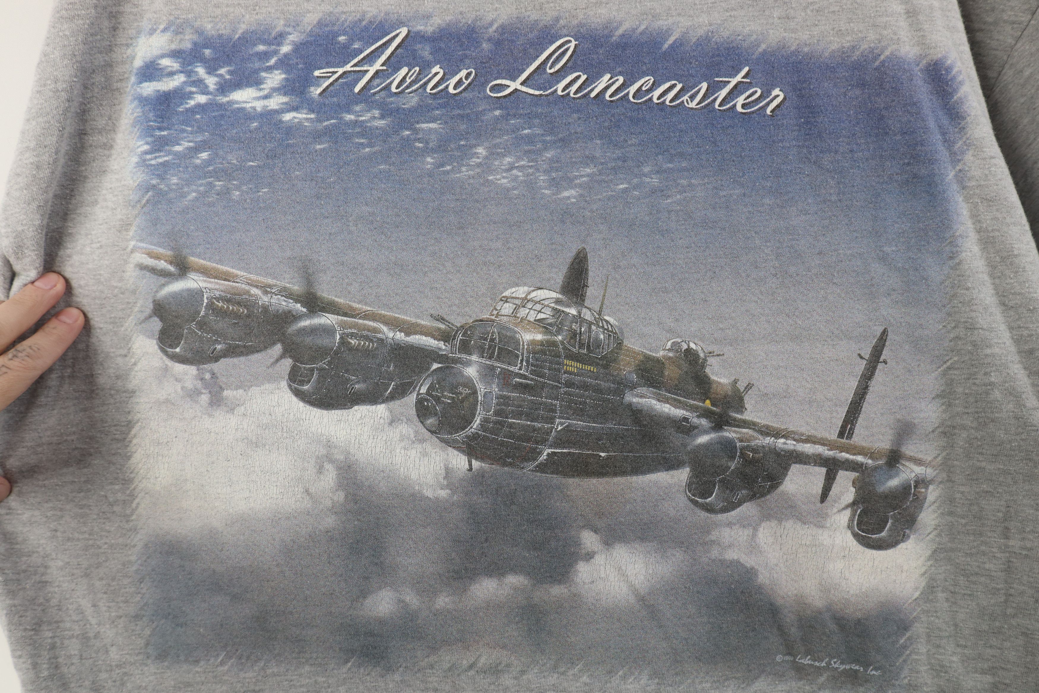 Vintage Vintage 90s Streetwear Lancaster Heavy Bomber Plane T-Shirt Size US XL / EU 56 / 4 - 4 Thumbnail
