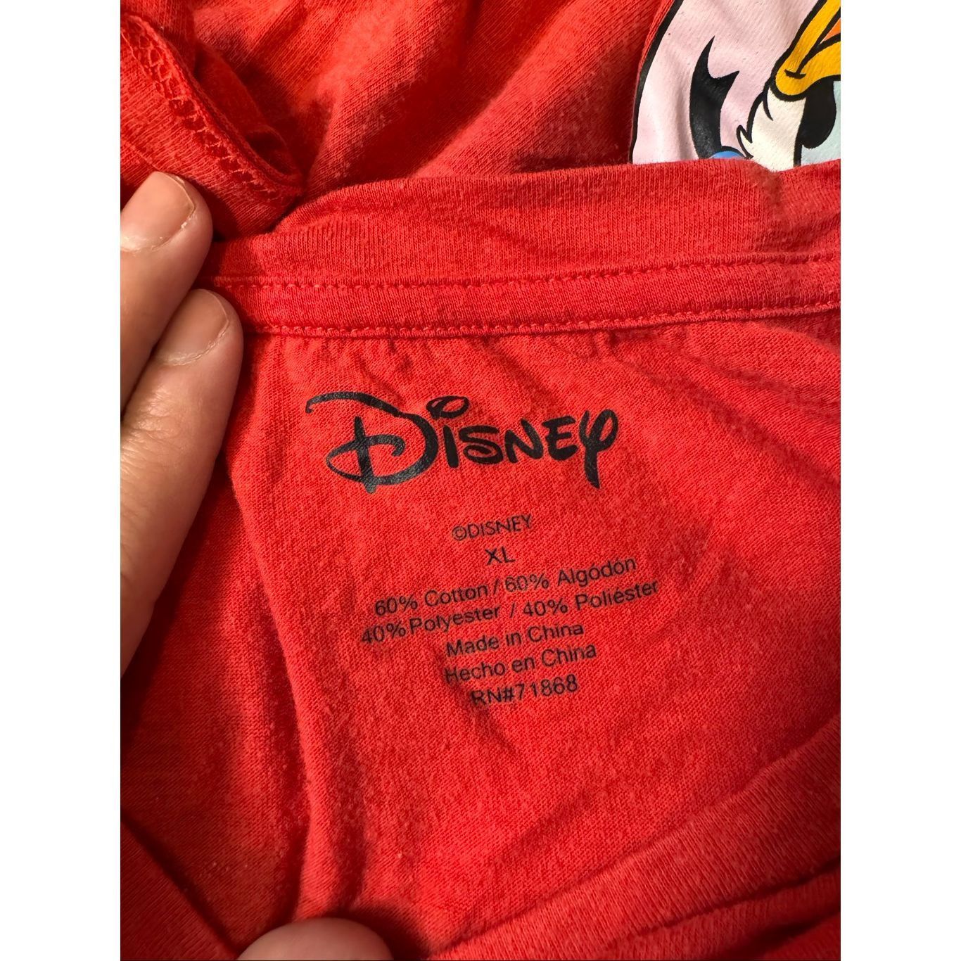 Disney Disney Mickey Mouse Graphic T-Shirt Women’s XL Red Classic C Size XL / US 12-14 / IT 48-50 - 4 Thumbnail