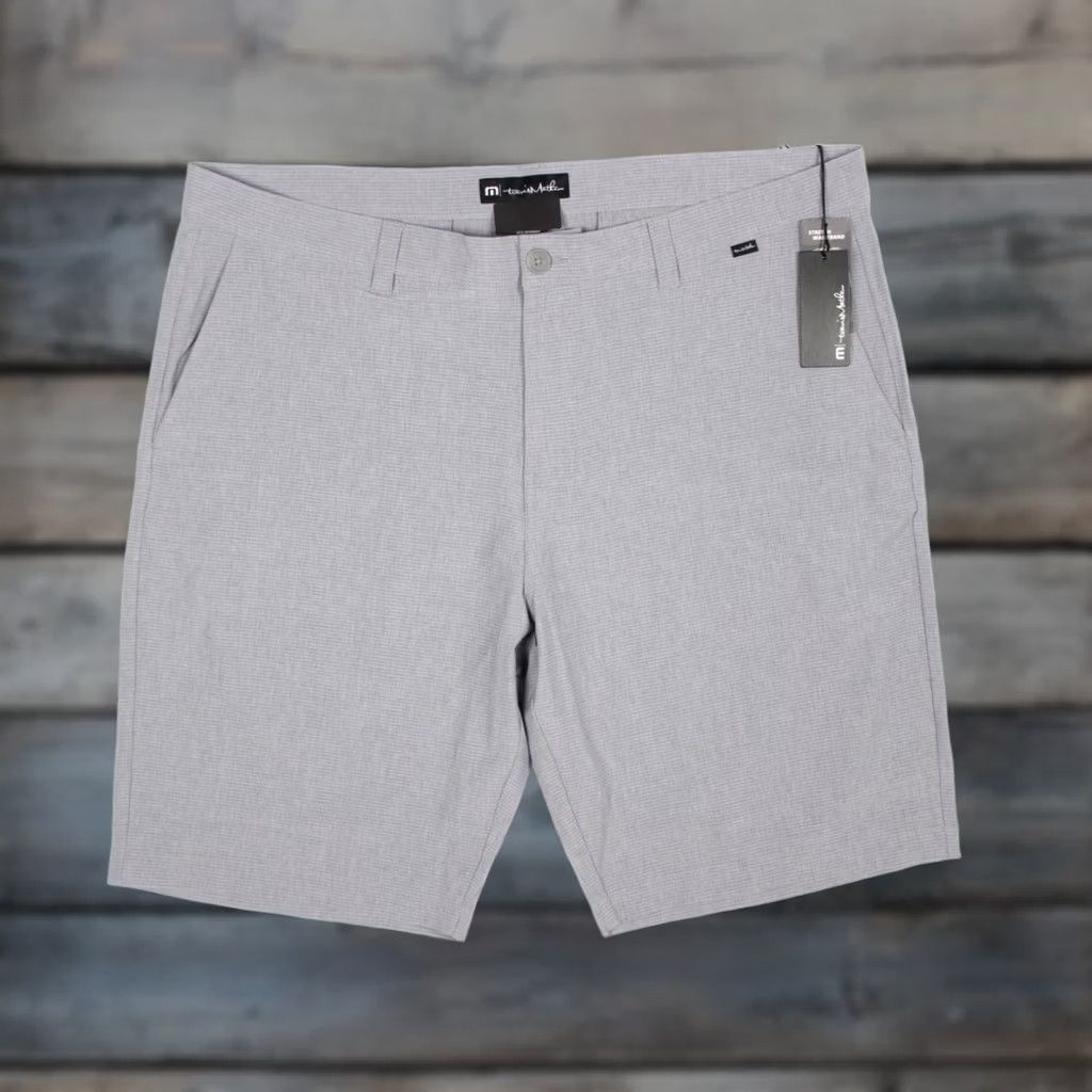 TravisMathew Travis Mathew Men's Sand Harbor Golf Shorts 40 Heather Sleet Micro Stripe 1MW397 Size US 40 / EU 56 - 1 Thumbnail