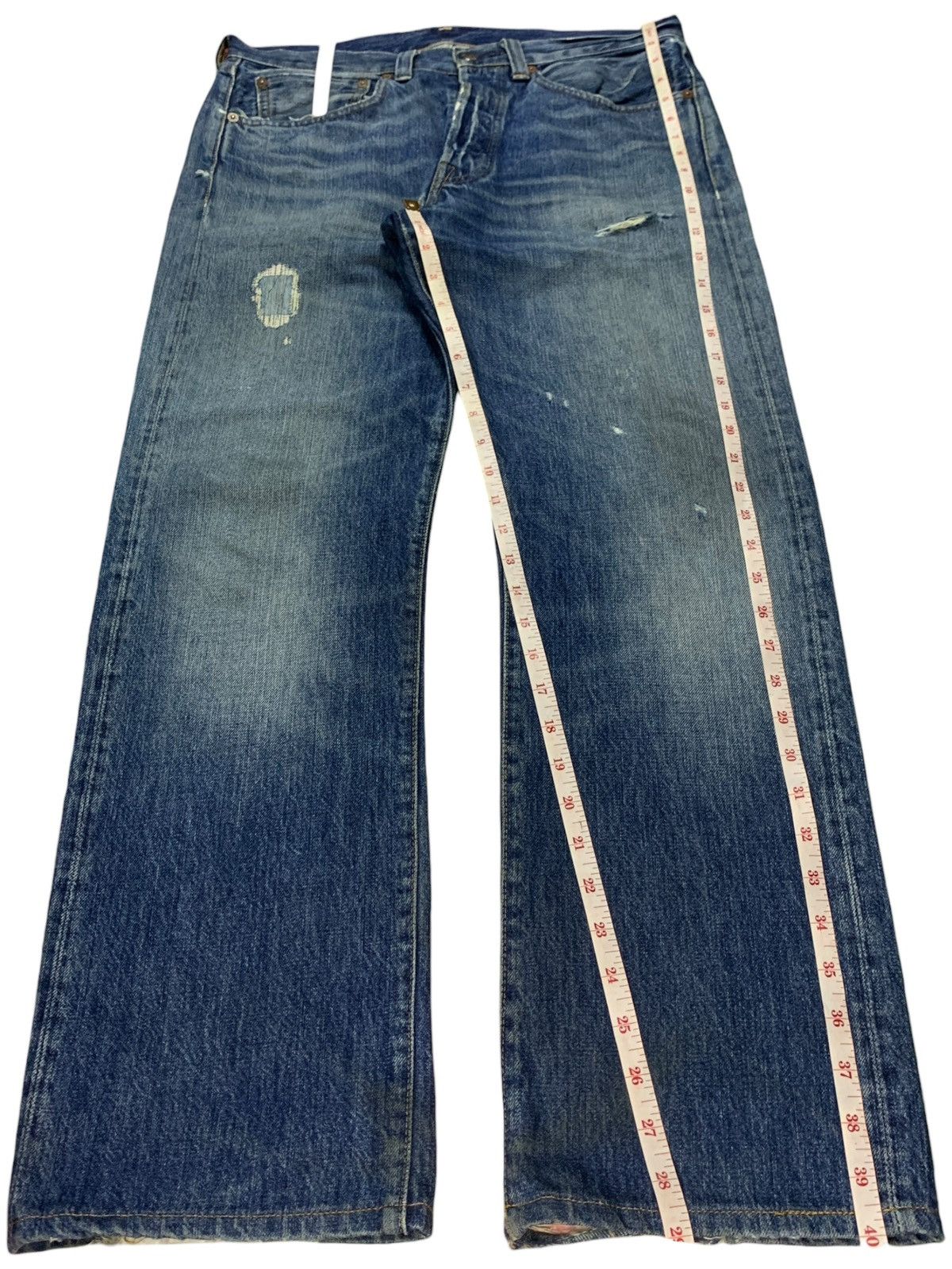 Levi's Vintage 02 Levis 501xx Big E Selvedge Mud Wash Loose Jeans Size US 33 - 15 Thumbnail