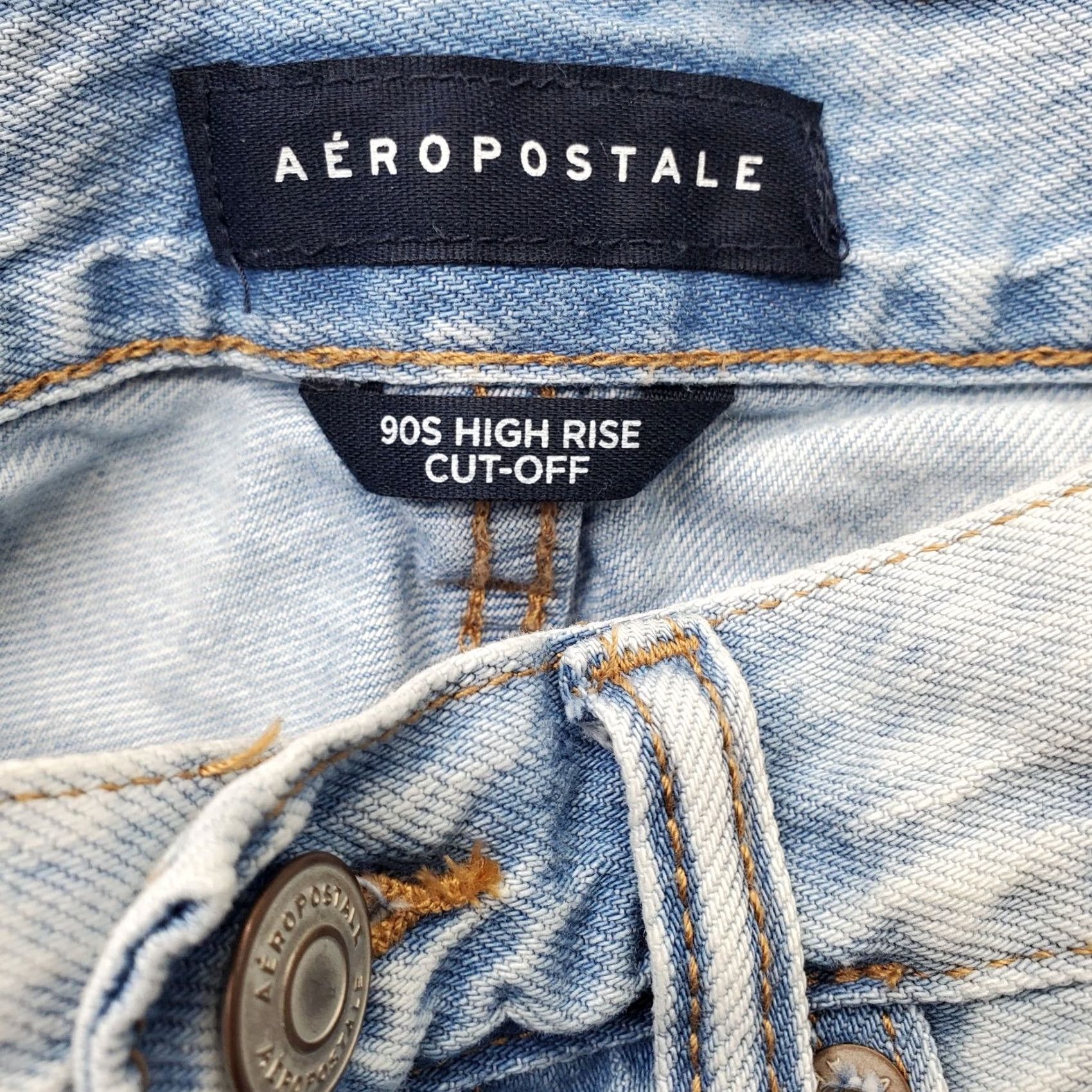 Vintage Aéropostale Womens 4 Blue 90s Cut-Off Jean Shorts Distressed Light Wash Denim Shorts Size 27" / US 4 / IT 40 - 6 Thumbnail