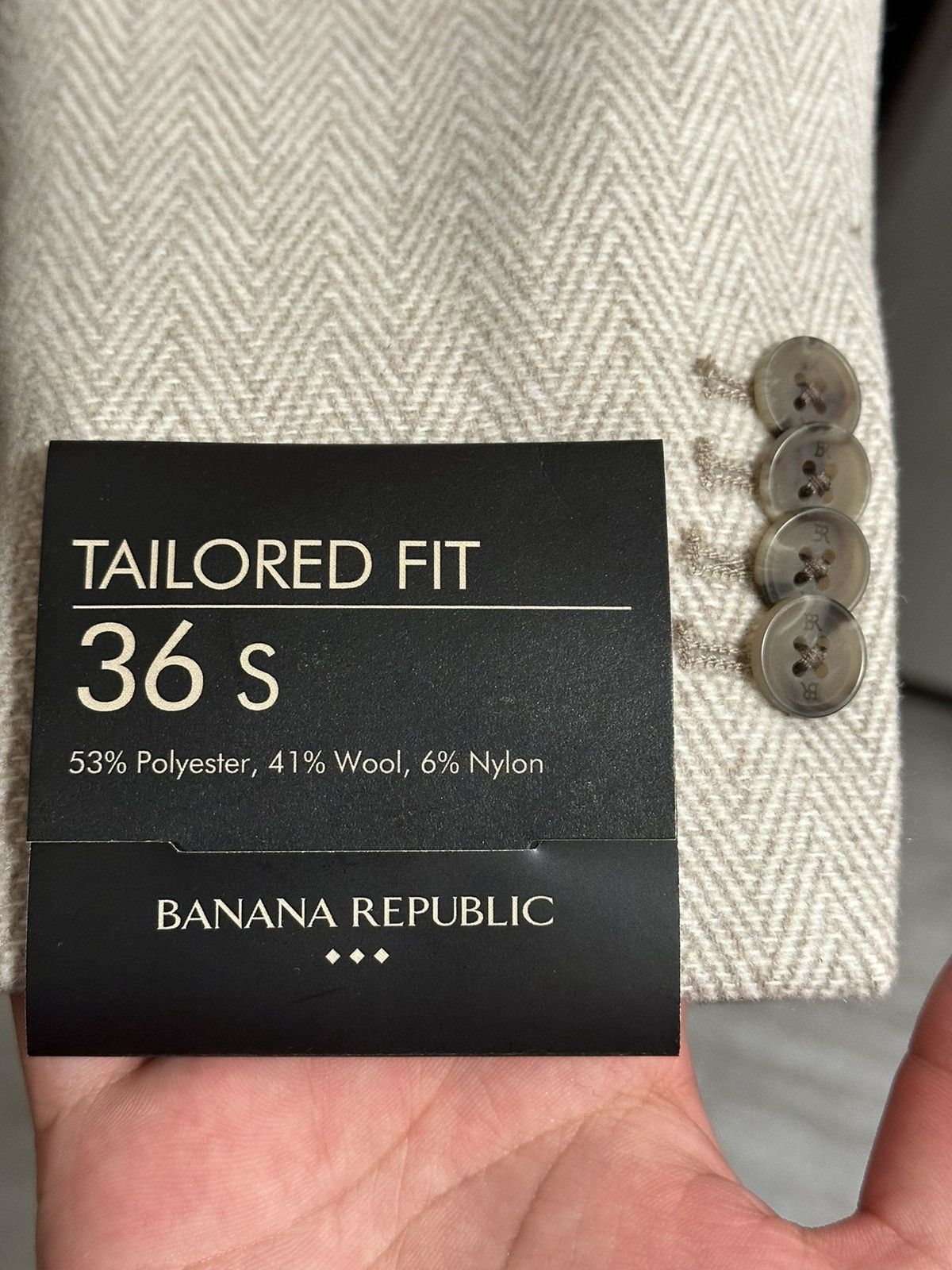 Banana Republic Tailored-fit Tweed Herringbone Blazer​​​​​​​​​​​​​​​​ Size 36S - 7 Thumbnail