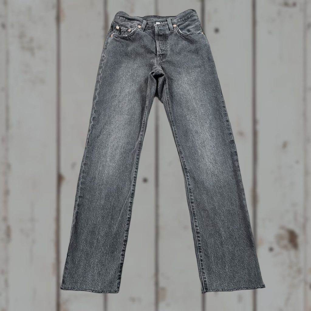 Levi's Levi's 501 Jeans Womens 24 Black Mid Rise Straight Button Fly Denim 23x29 Size 42" / US 20 - 1 Thumbnail
