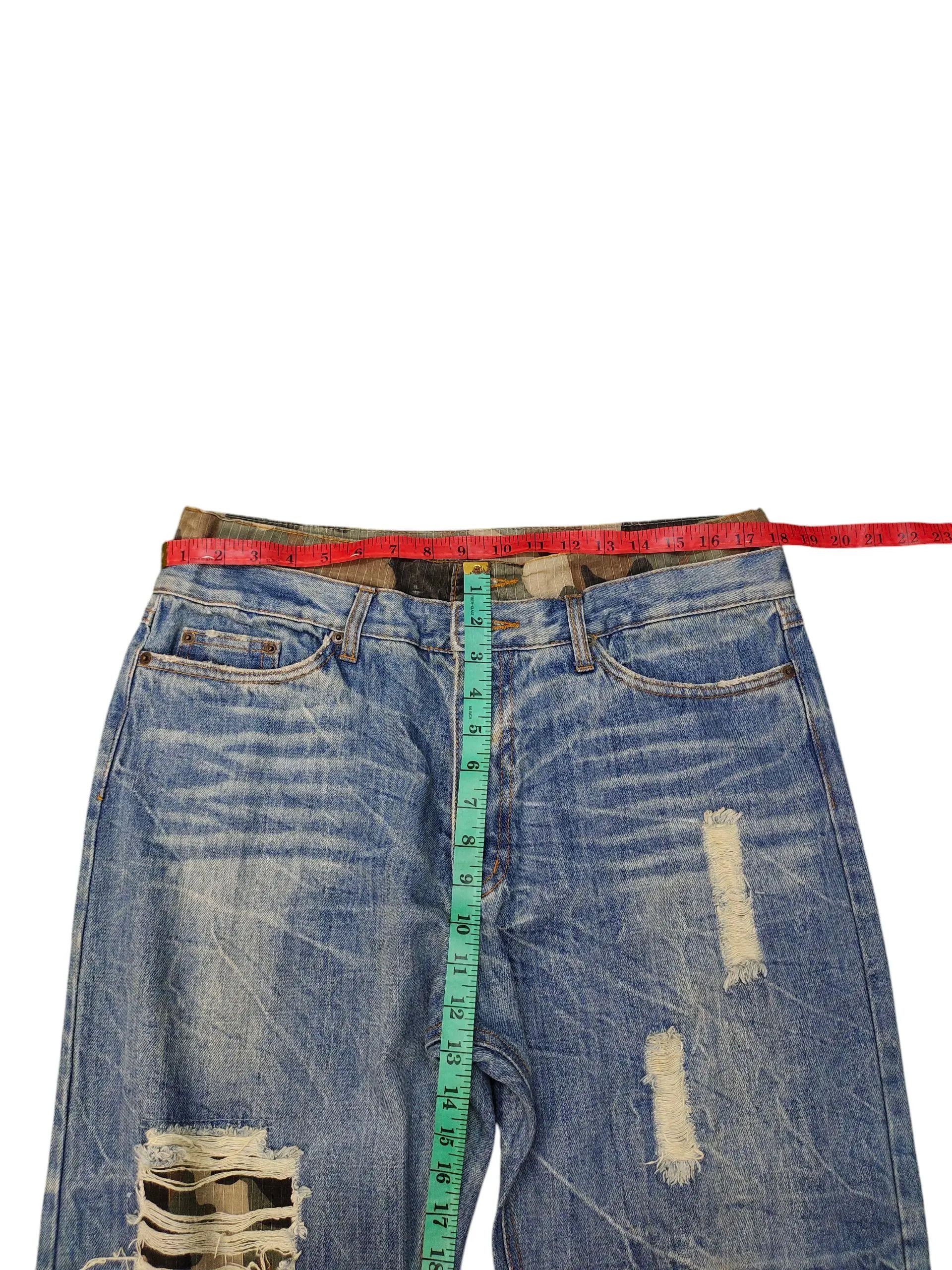 Comme des Garcons × Undercover Playchess Japan Double Waist Distress Patchwork Denim Jeans Size US 35 - 7 Thumbnail