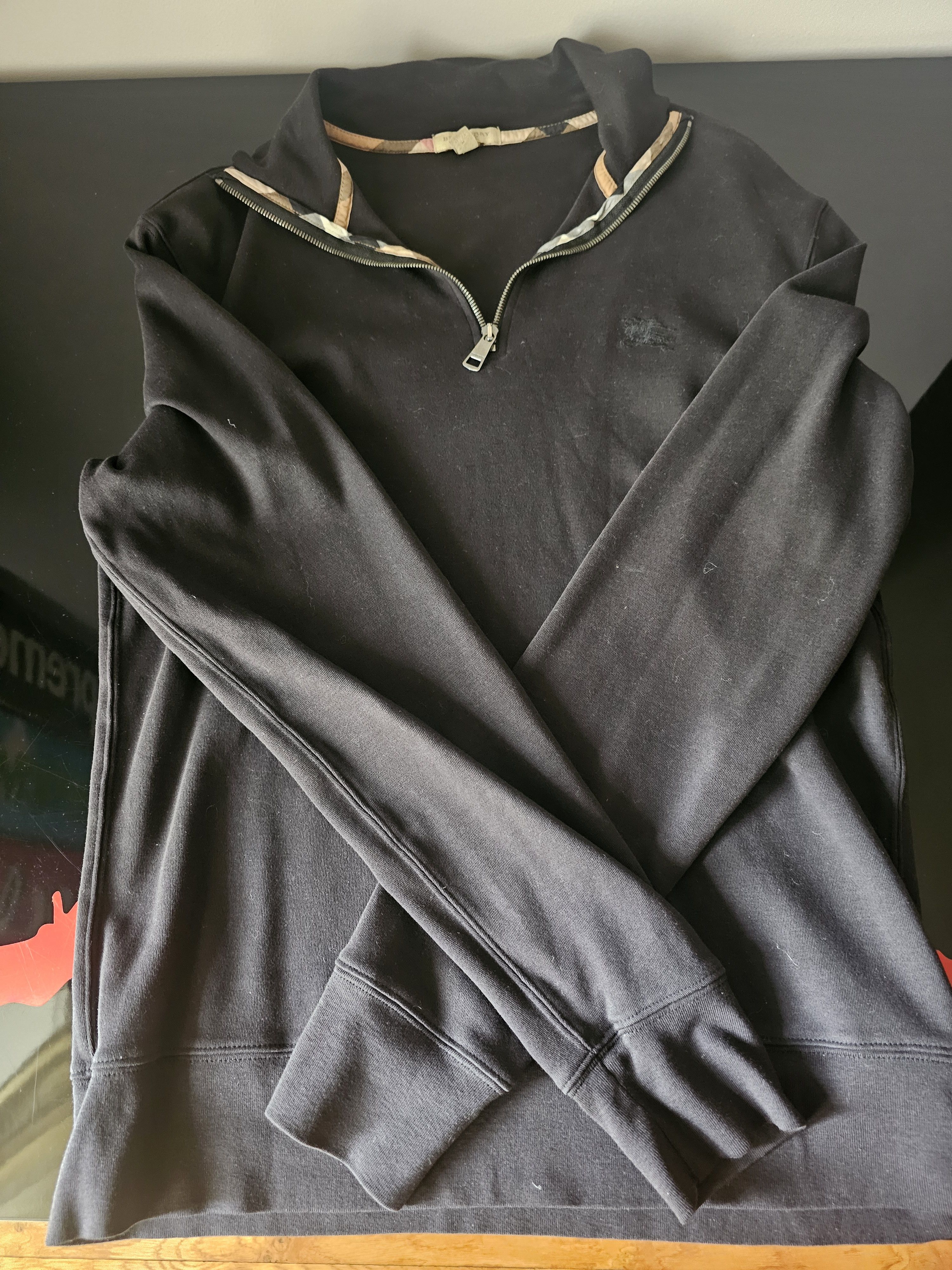 Burberry FORDSON GRAY COTTON BBOX LOGO ZIP CHECK HOODIE