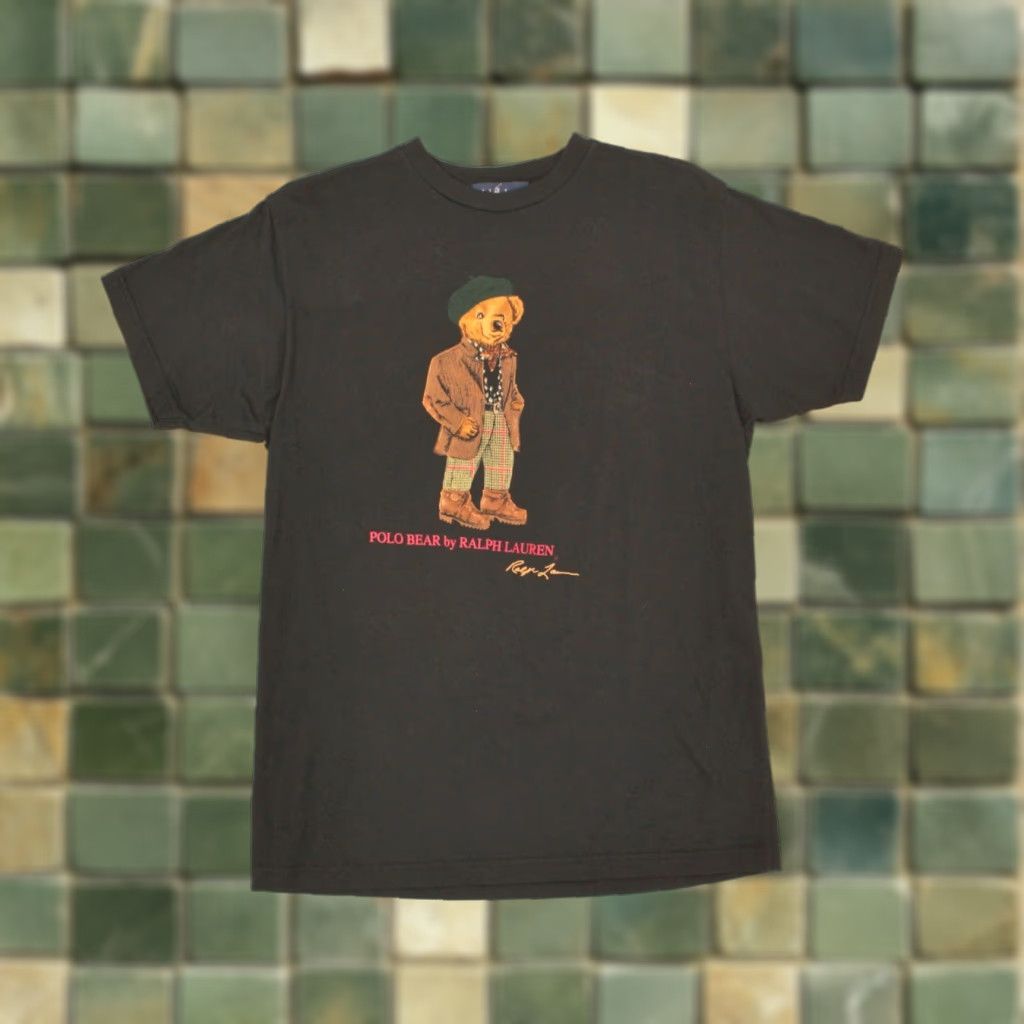 Ralph Lauren Ralph Lauren Mens VTG 1990s Teddy Bear T Shirt M Black 90s Tshirt Tshirt Polo Tshirt Mens Size US M / EU 48-50 / 2 - 1 Thumbnail