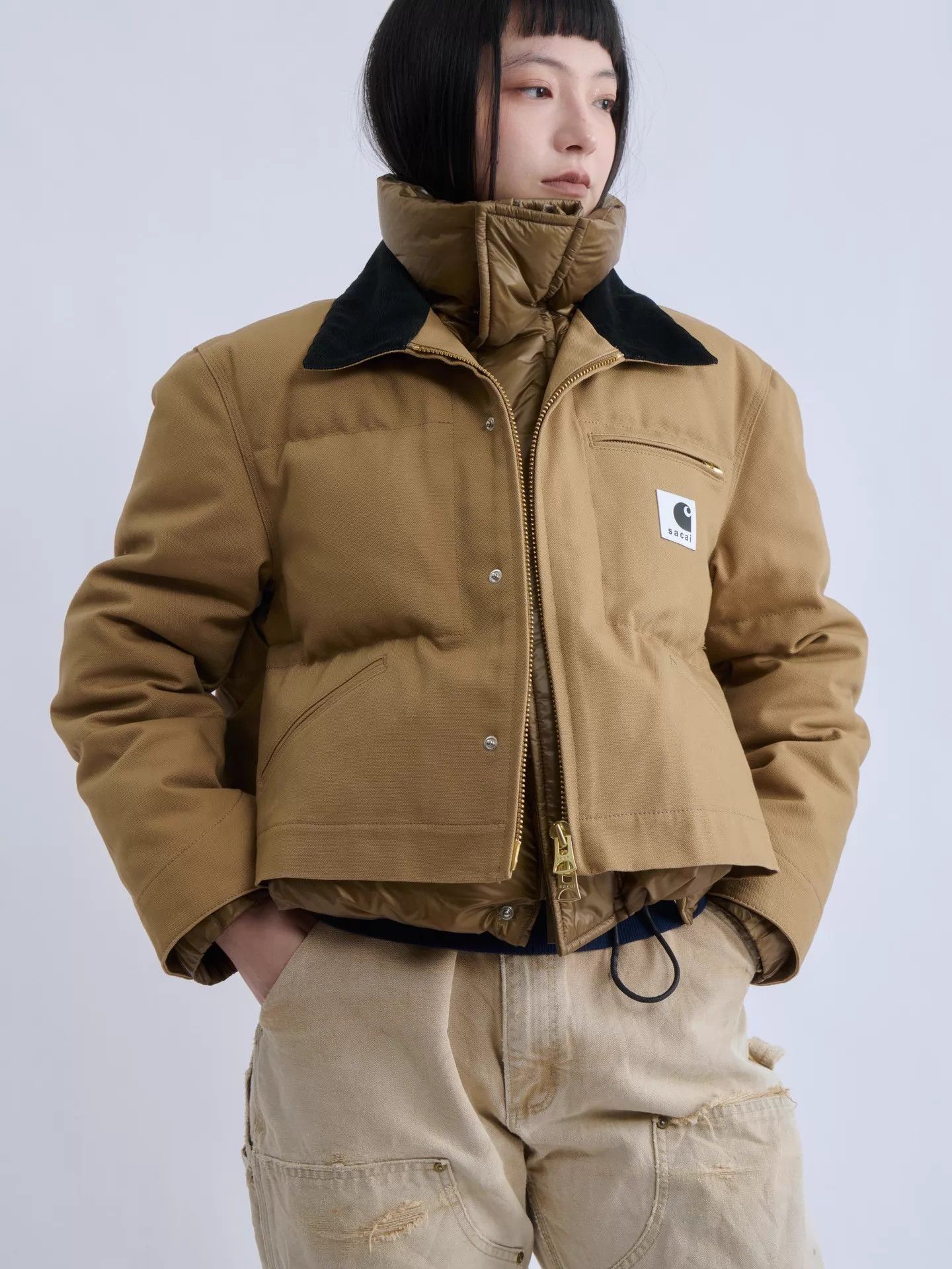 Sacai Sacai × Carhartt WIP Paneled Down Jacket Size 2 Size XS / US 0-2 / IT 36-38 - 1 Thumbnail