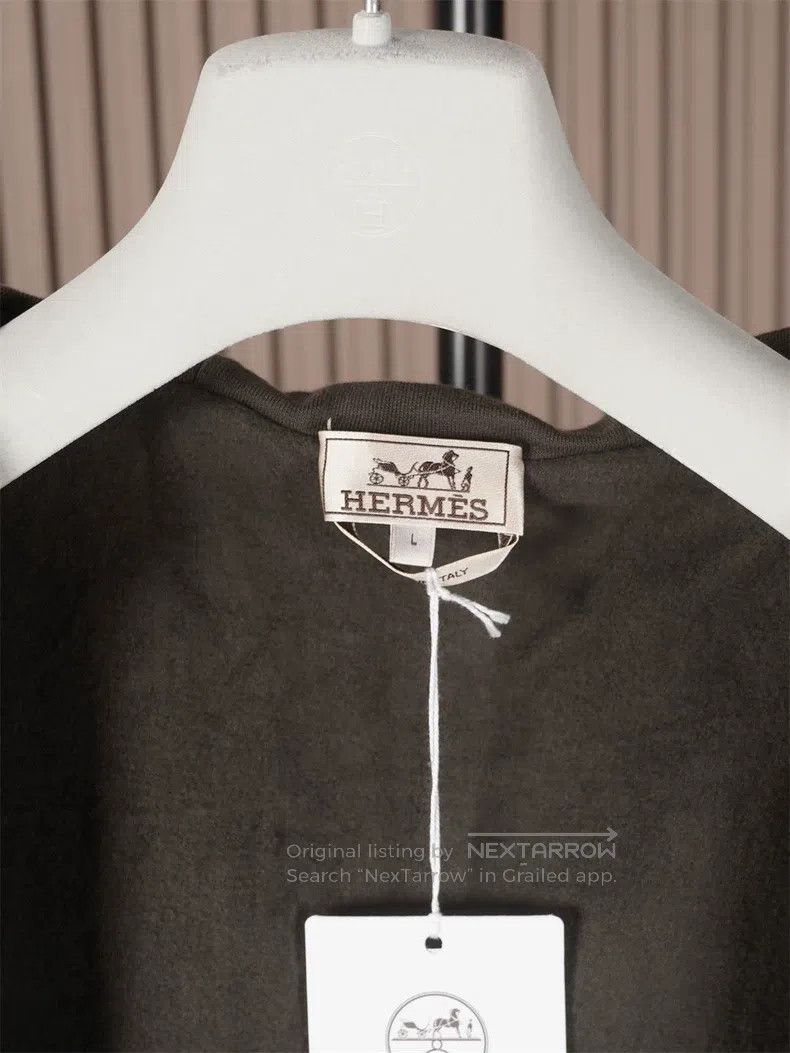 Hermes Hermes Men's Autumn and Winter Hooded Sports Wear with Lea Size US L / EU 52-54 / 3 - 4 Thumbnail