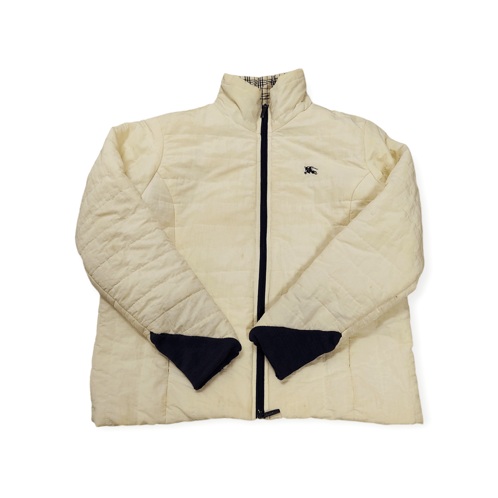 Burberry Vintage Burberry Light Cream Yellow Zipper Puffer Jacket Size M / US 6-8 / IT 42-44 - 9 Thumbnail