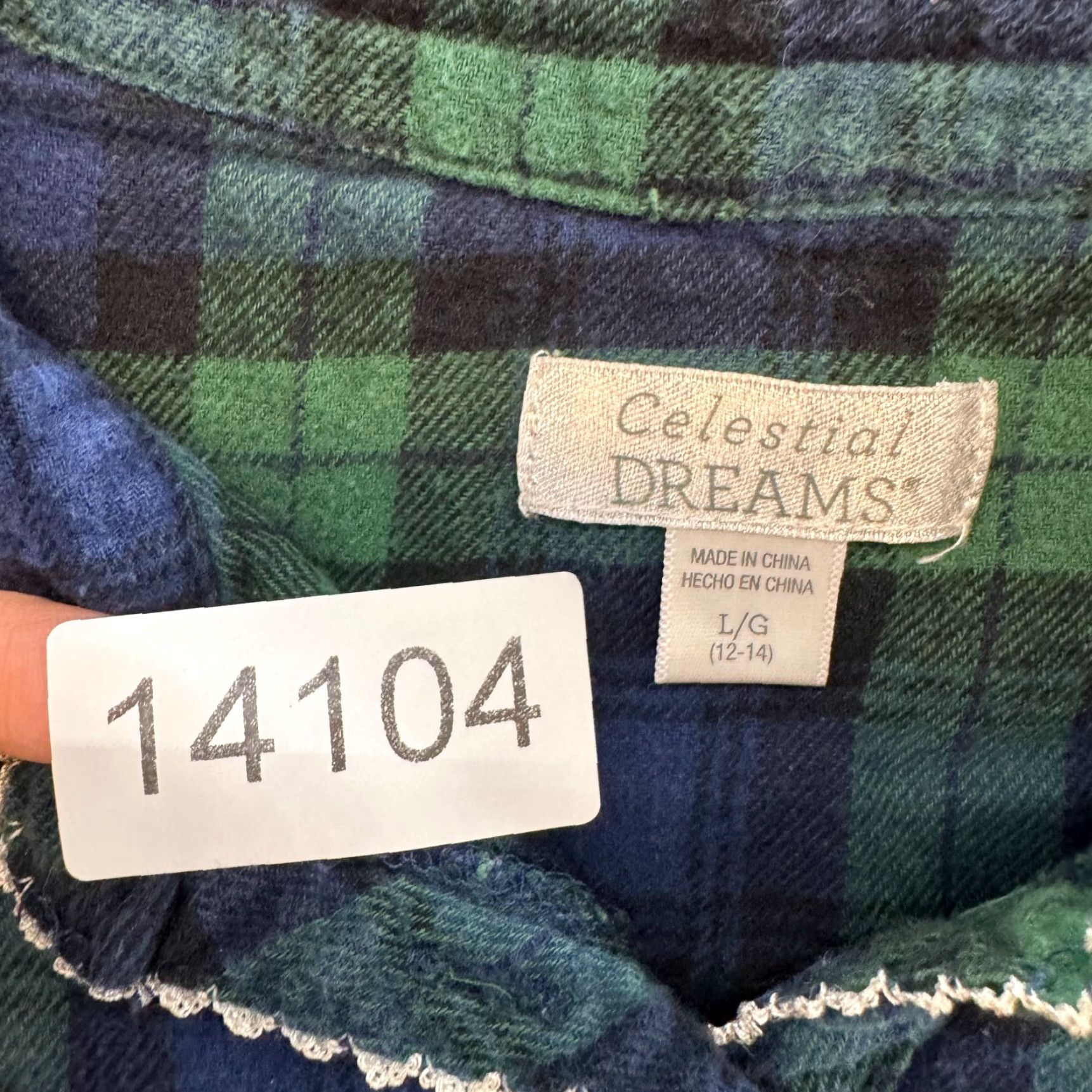 Vintage VINTAGE Y2K Night Gown Pajama Sleep Dress L Navy Green Plaid Cottagecore Celestial Dreams Cotton Slip Womens Size L / US 10 / IT 46 - 7 Thumbnail