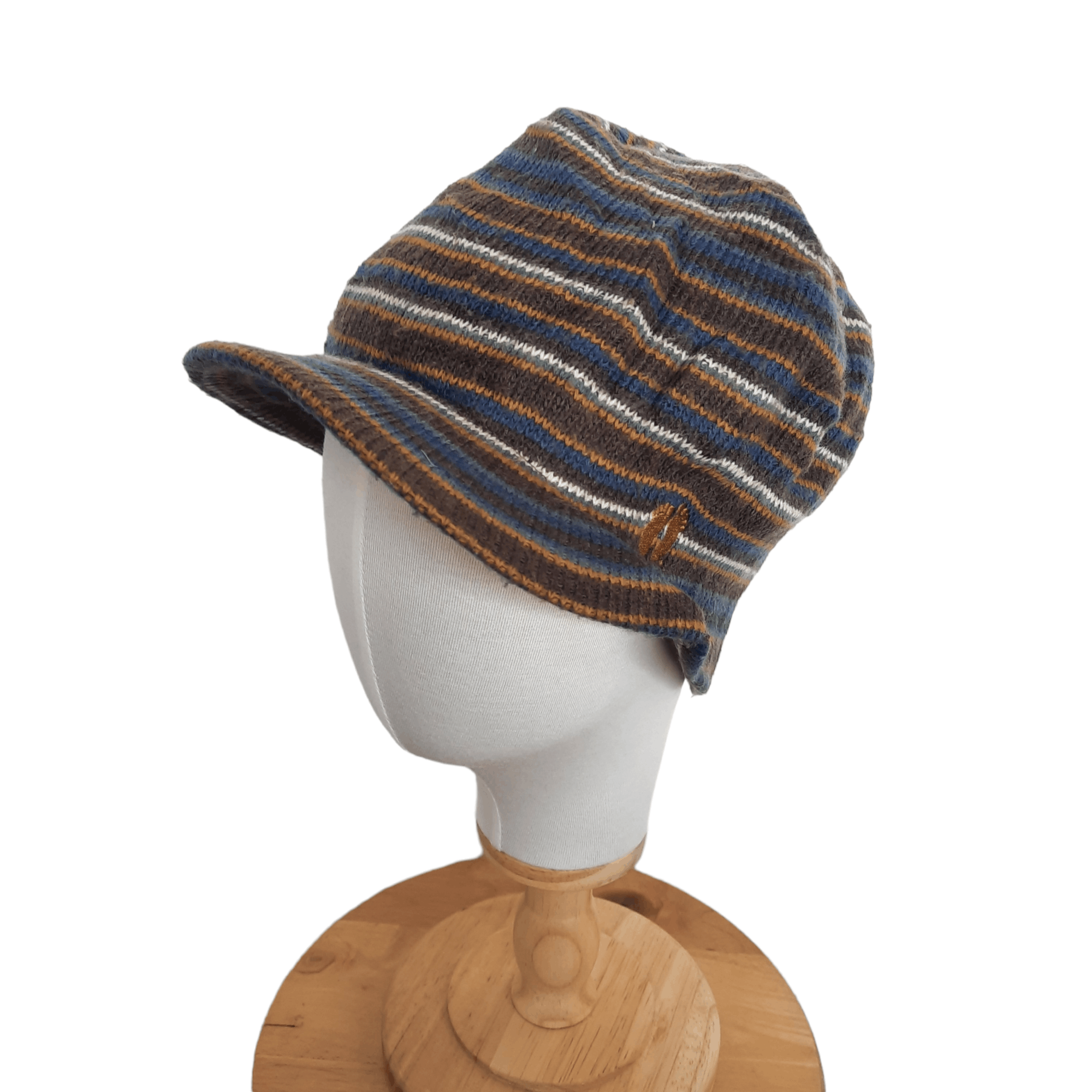 image of Vintage Hang Ten Stripes Visor Beanie Cap, Men's