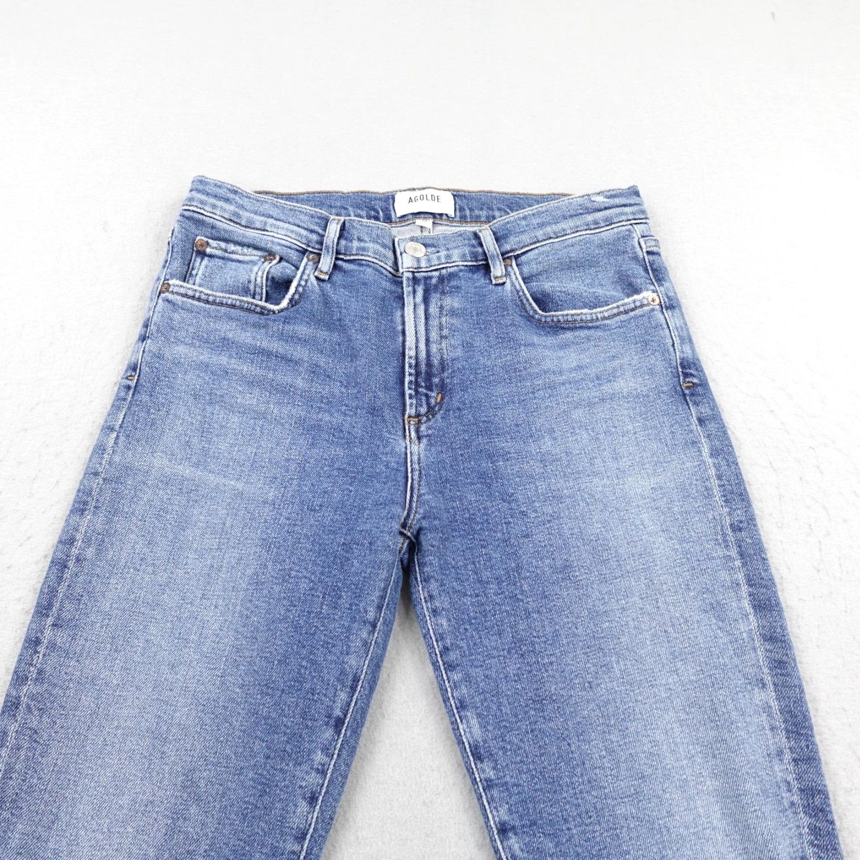 Agolde AGOLDE Jeans Womens 28 Blue Denim Toni Mid Rise Skinny Fit Distressed Stretch Jeans Size 28" / US 6 / IT 42 - 2 Thumbnail