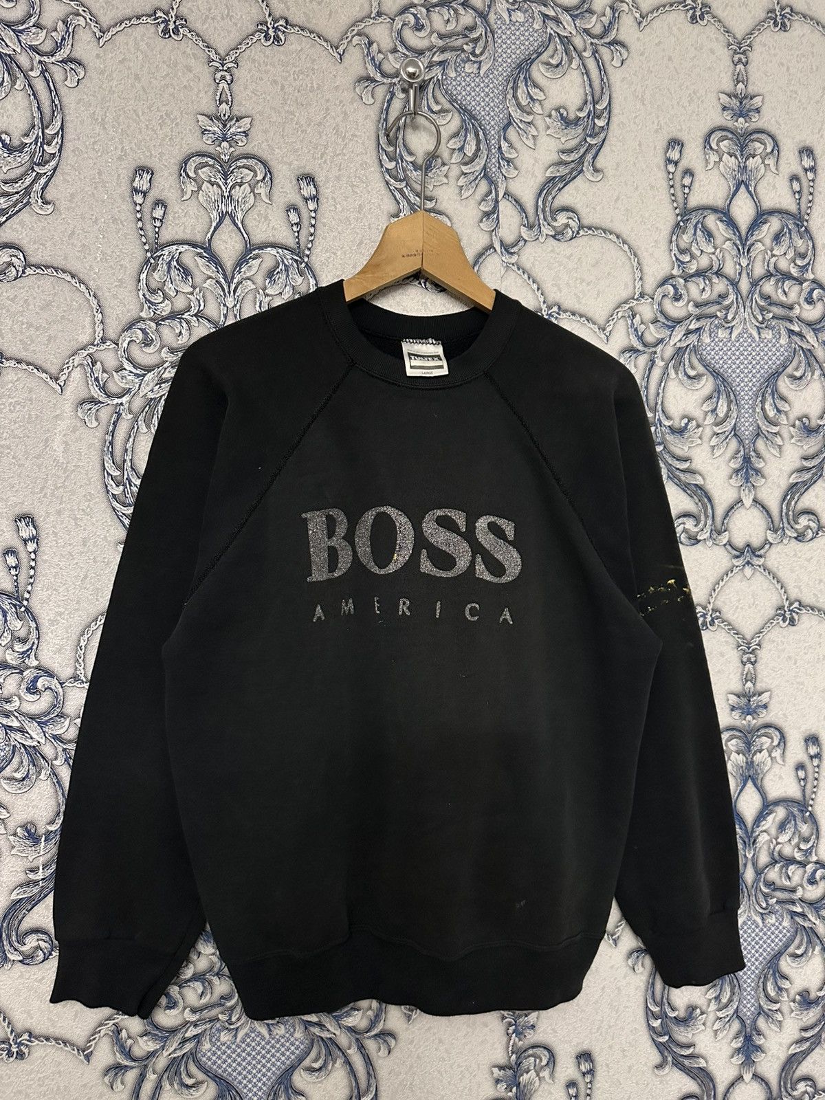 Tultex BOSS AMERICA 90s Distressed Faded Rare💥 Vintage Sweatshirt Size US M / EU 48-50 / 2 - 1 Thumbnail