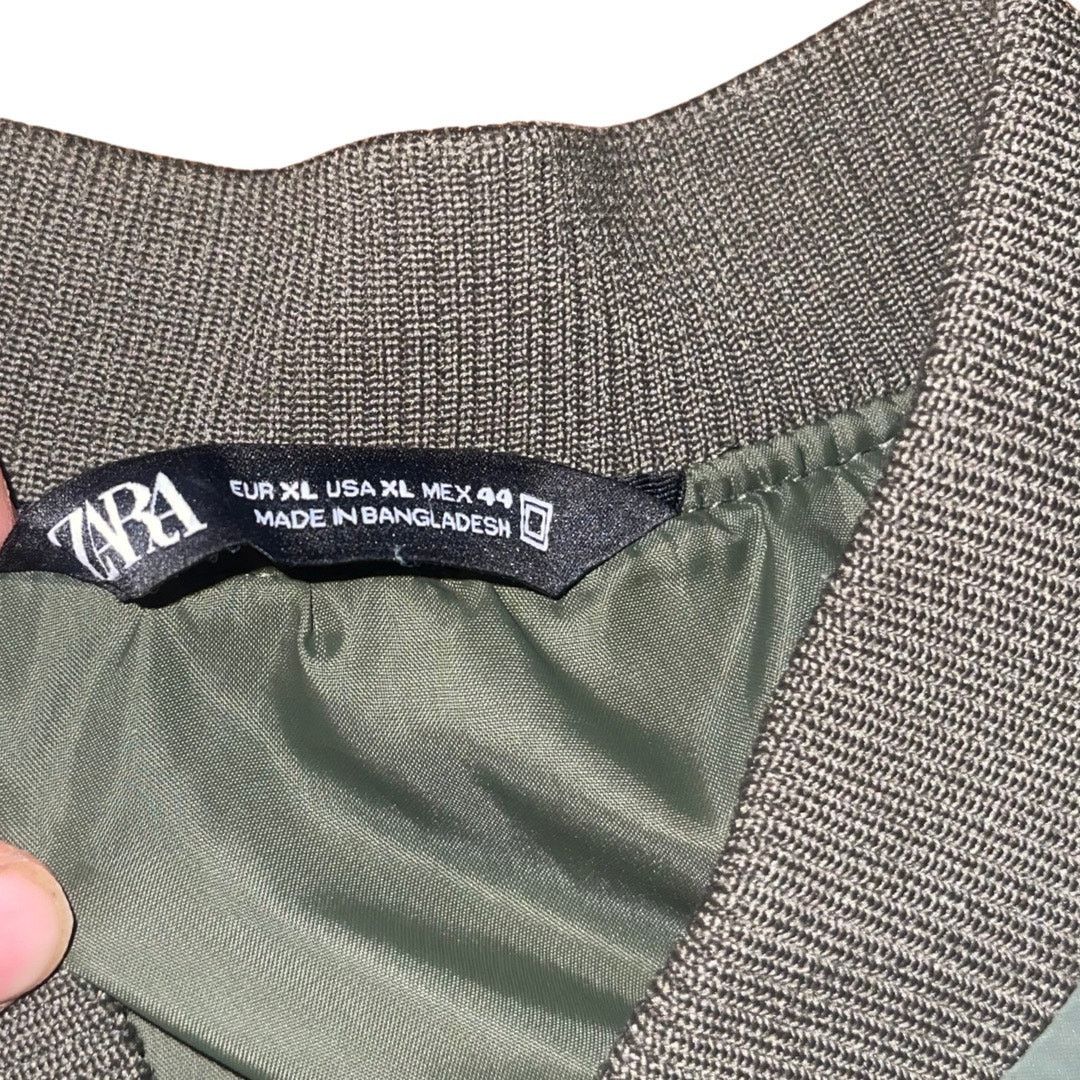 Zara Full Zip Bomber Jacket Green Size XL Outerwear Utility Size US XL / EU 56 / 4 - 4 Thumbnail