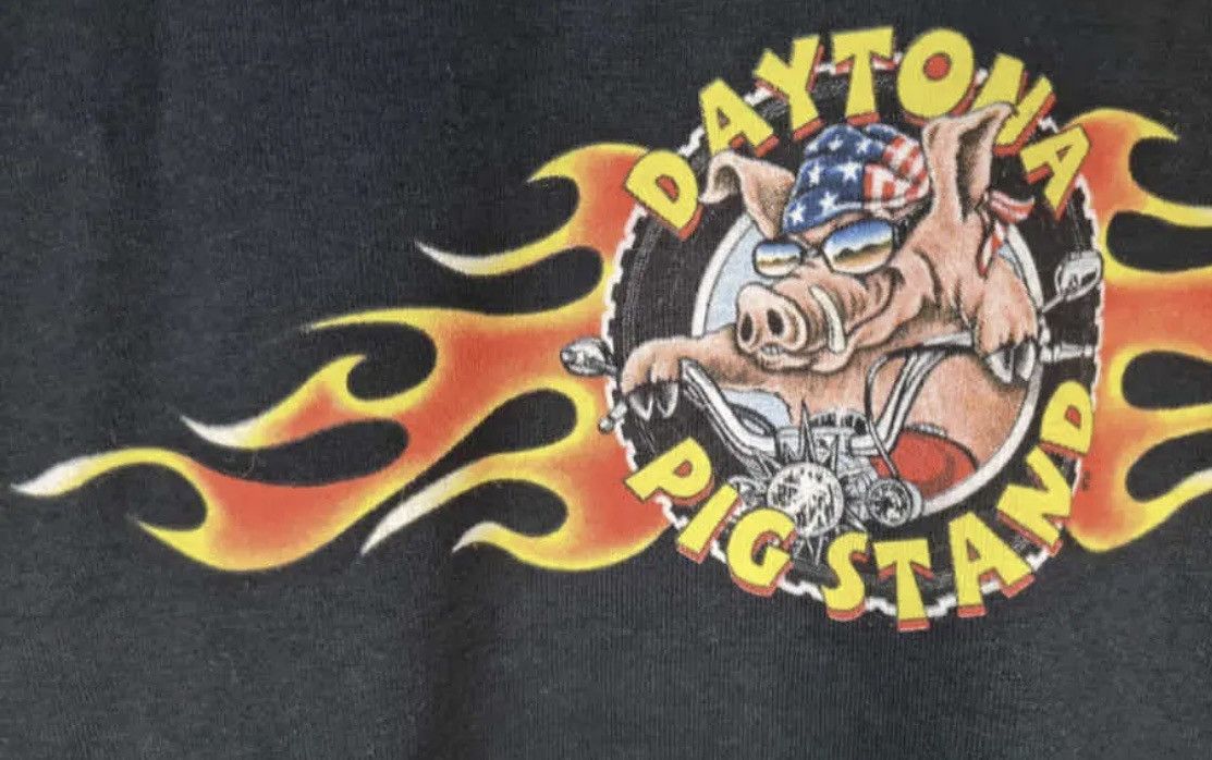 Vintage Vintage Biker Daytona pig stand print 2000s t shirt black L Size US L / EU 52-54 / 3 - 4 Thumbnail