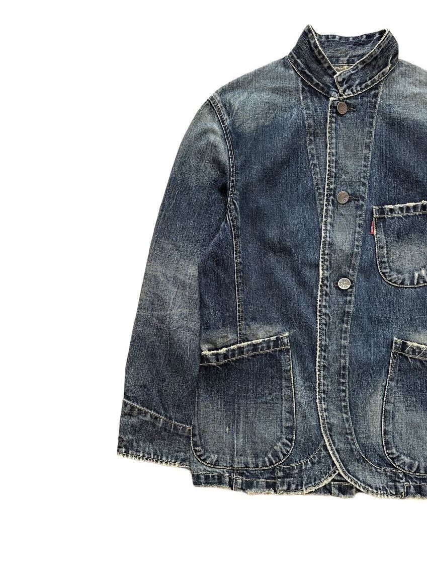 Levi's Vintage Clothing Levis Thrashed Sun Faded Denim Jacket Size US S / EU 44-46 / 1 - 2 Thumbnail