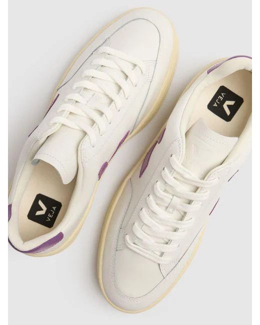 Veja o1s22i1n0924 V-12 Leather Sneakers in White Size US 7 / IT 37 - 4 Thumbnail