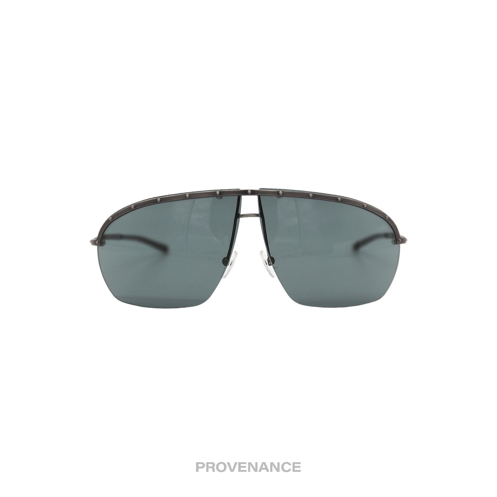 Gucci 🔴 Gucci Vintage Shield Sunglasses - Gunmetal Size ONE SIZE - 1 Thumbnail