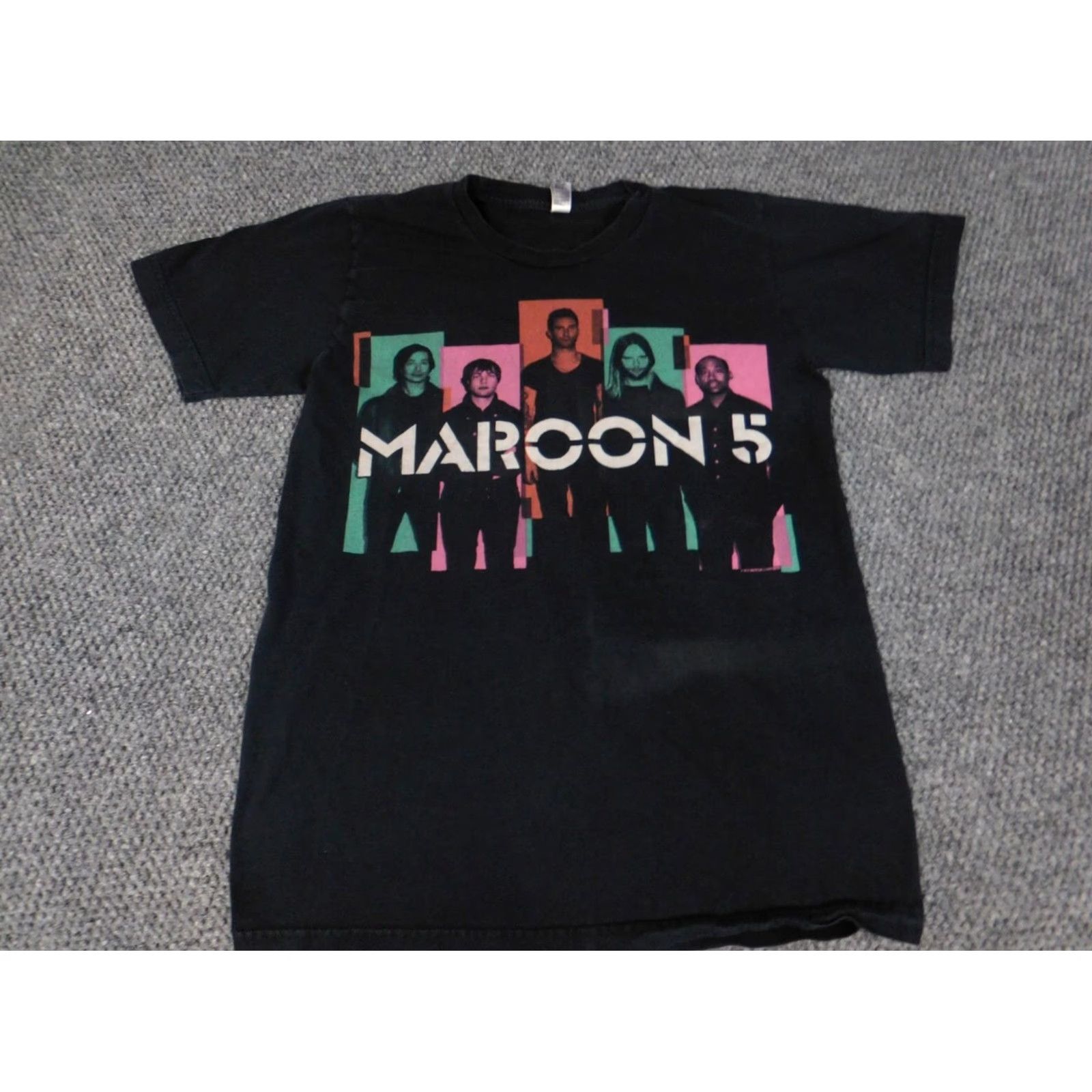 American Apparel Maroon 5 Mens Shirt S Black Short Sleeve Crew Neck Logo T-Shirt Knit Cotton Regular Beach American Apparel Size US S / EU 44-46 / 1 - 2 Thumbnail