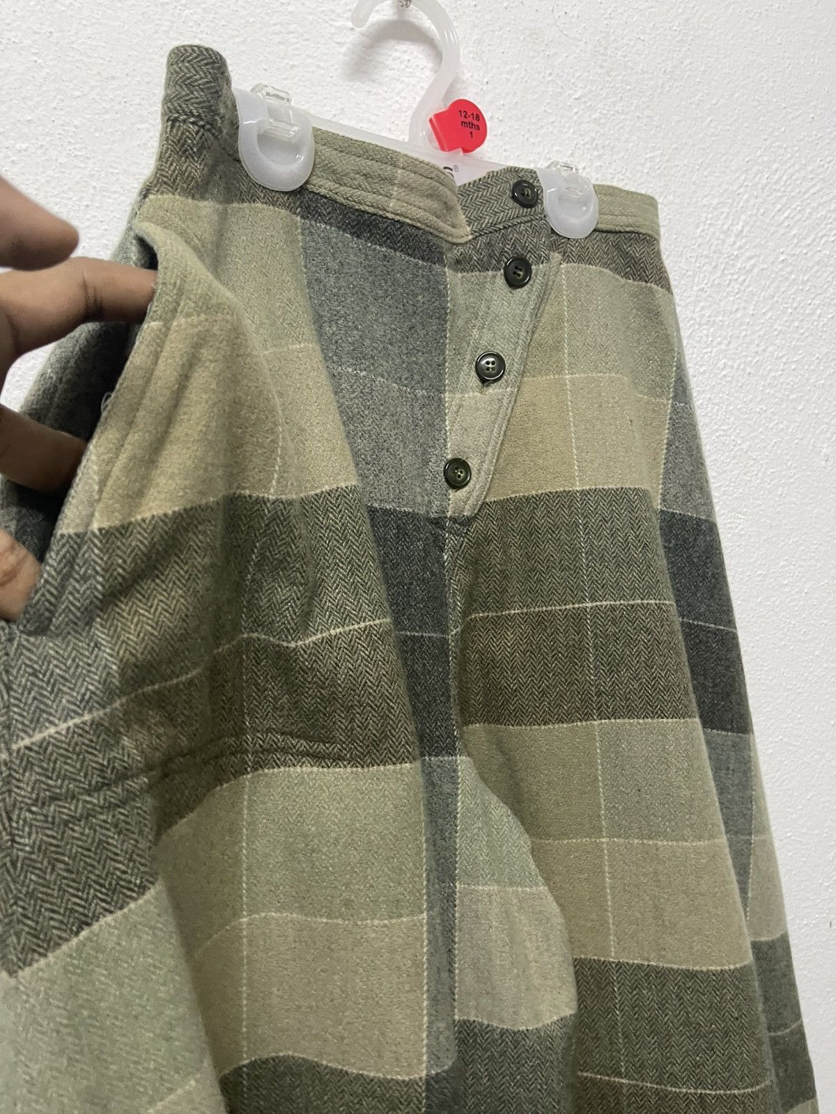 Comme des Garcons 80s COMME DES GARCONS TARTAN CHECKED OPEN LEG WOOL PANT Size 22" - 11 Thumbnail