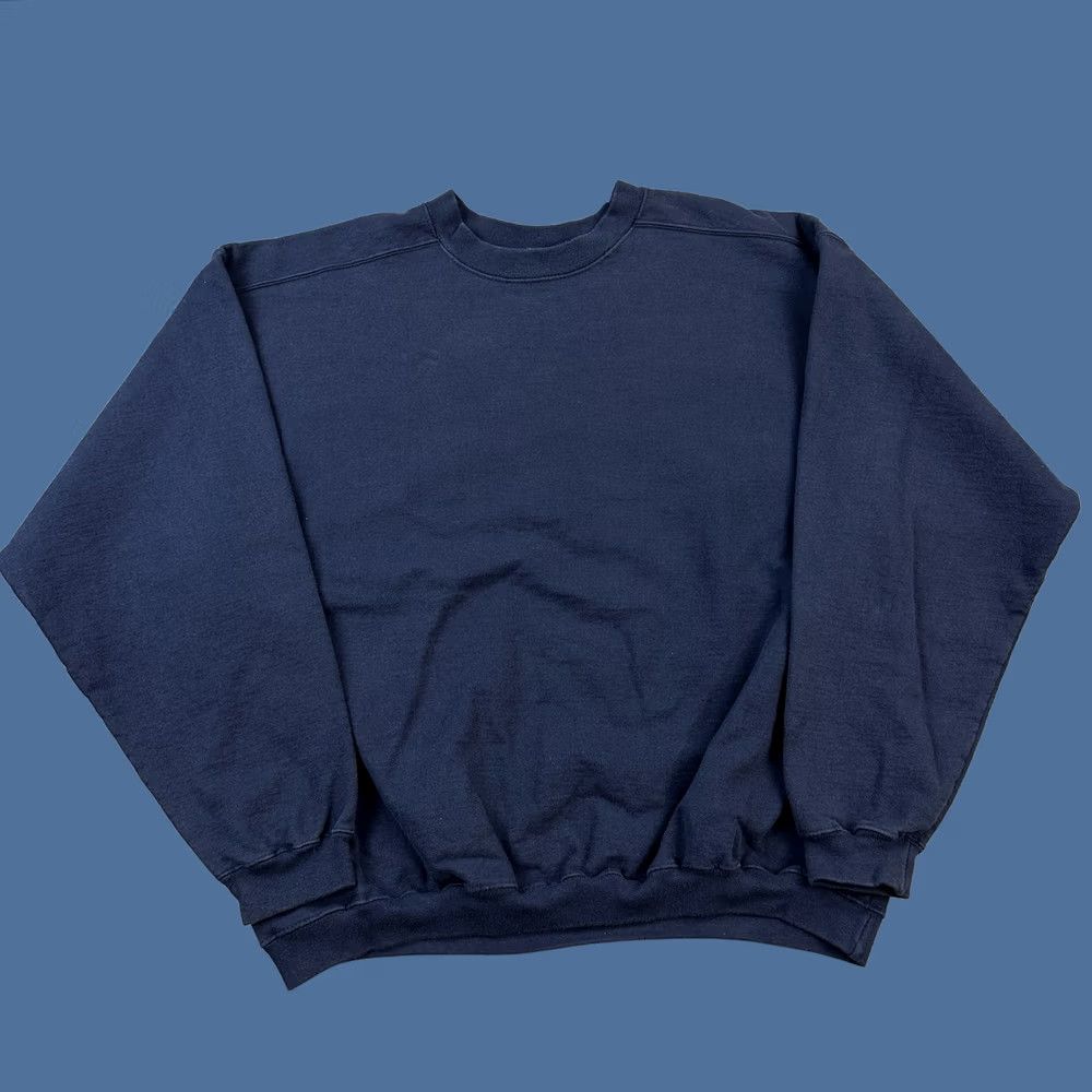 Vintage VINTAGE The Cotton Exchange Sweatshirt Mens XL Navy Crewneck Pullover USA 90s Size US XL / EU 56 / 4 - 1 Thumbnail