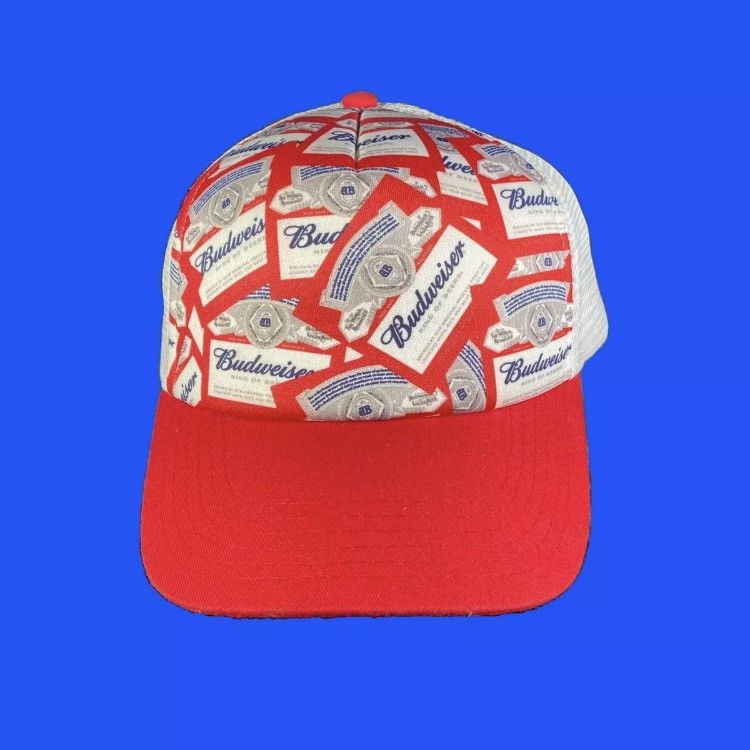 Budweiser Budweiser Red/White Trucker Snap Back Hat Size ONE SIZE - 2 Thumbnail