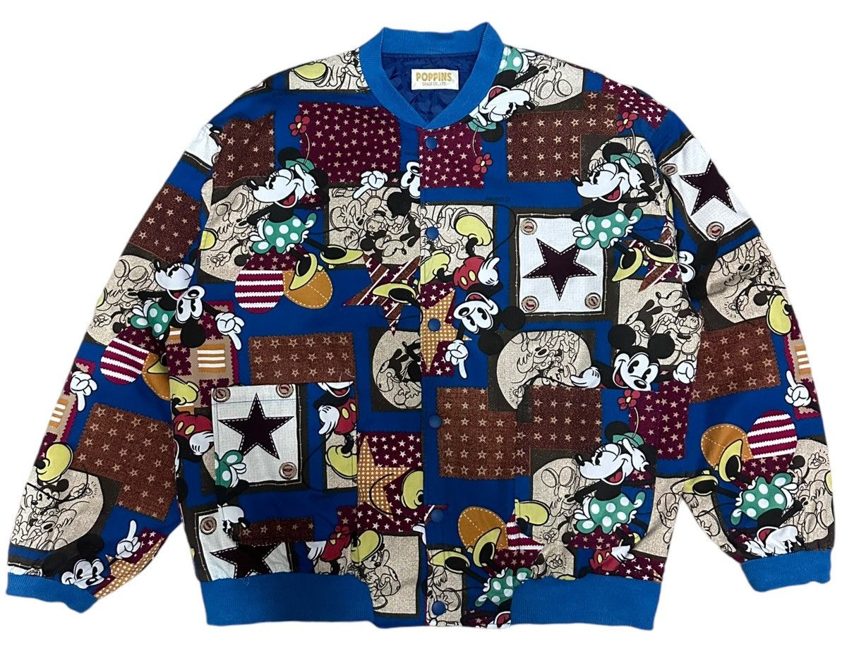 Disney × Vintage Vintage 80s Disney Mickey Full Print Varsity Jacket Size US L / EU 52-54 / 3 - 1 Thumbnail