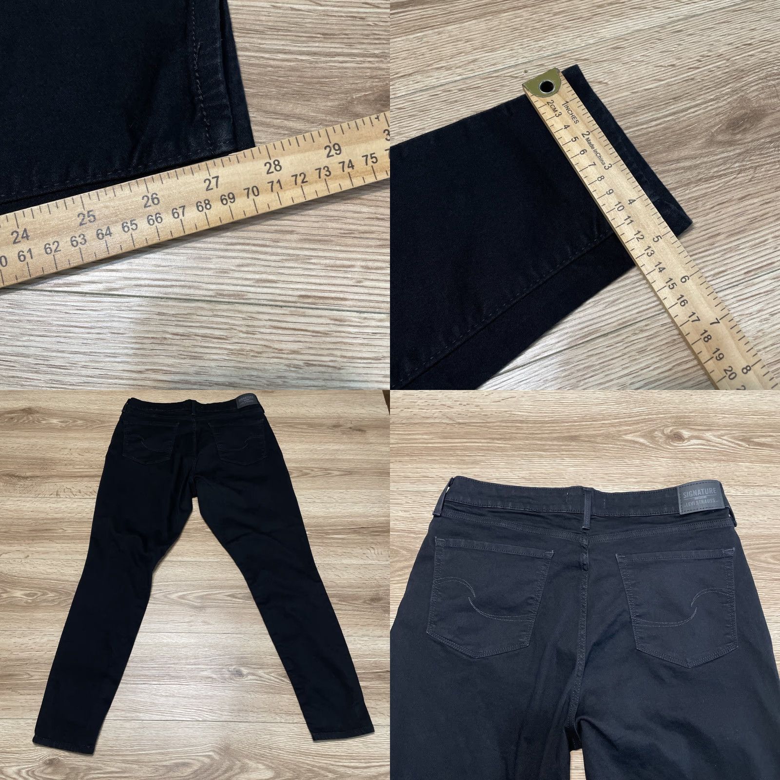 Vintage Levi Strauss Signature Gold Women's Black Stretch Mid Rise Skinny Pants 16M Size 38" / US 16 / IT 52 - 8 Thumbnail
