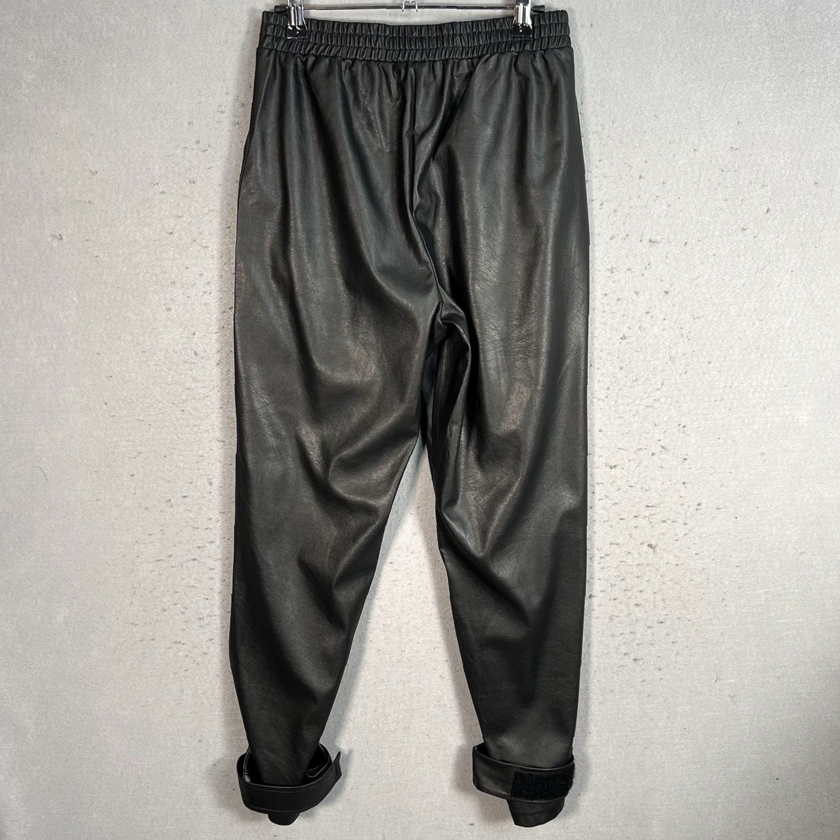 Drew Drew Womens Faux Leather High Rise Straight Leg Pants Black Sz Small Ankle Cuff Size 28" / US 6 / IT 42 - 2 Thumbnail