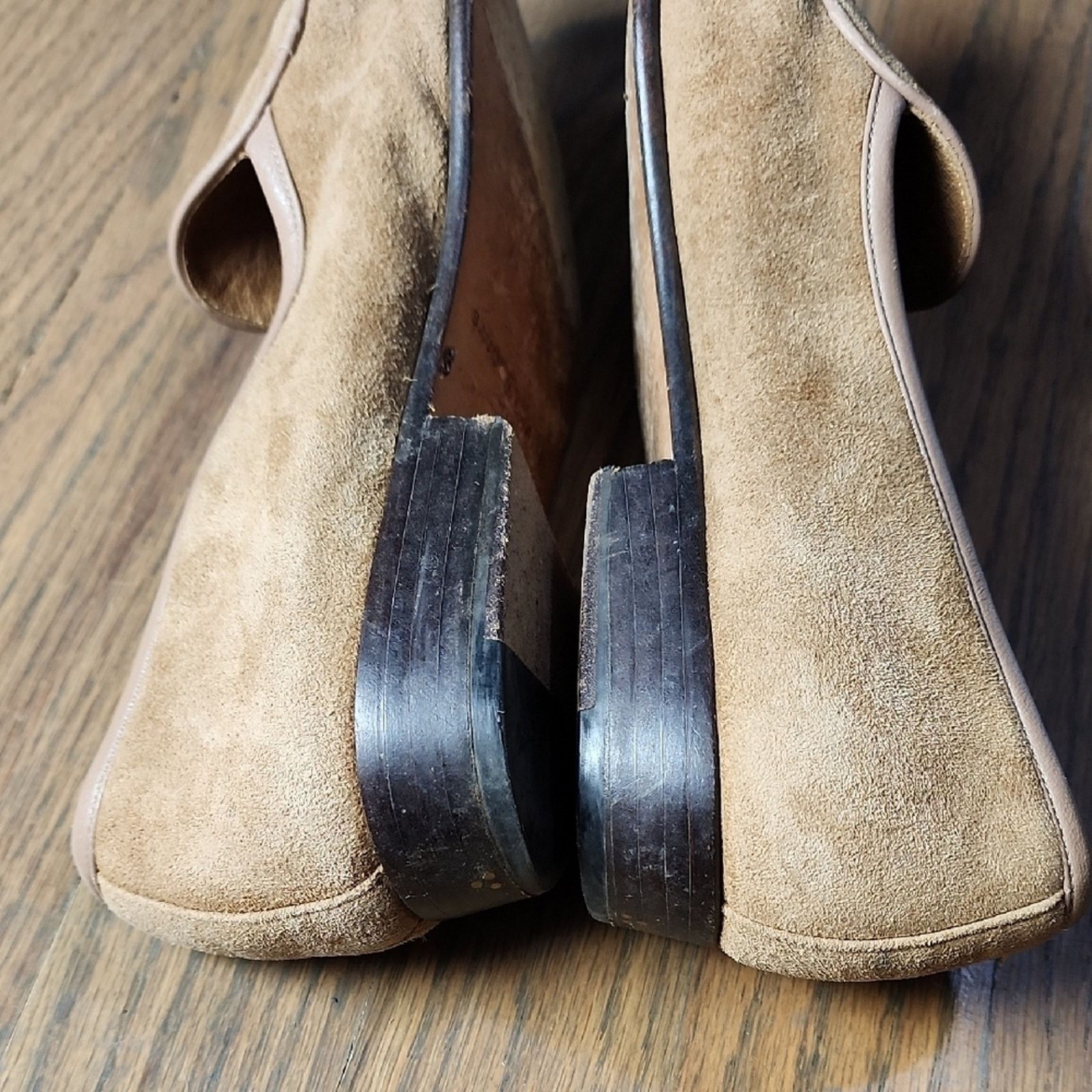 Baudoin & Lange Elegant Tan Suede Loafers Size US 5.5 / IT 35.5 - 3 Thumbnail