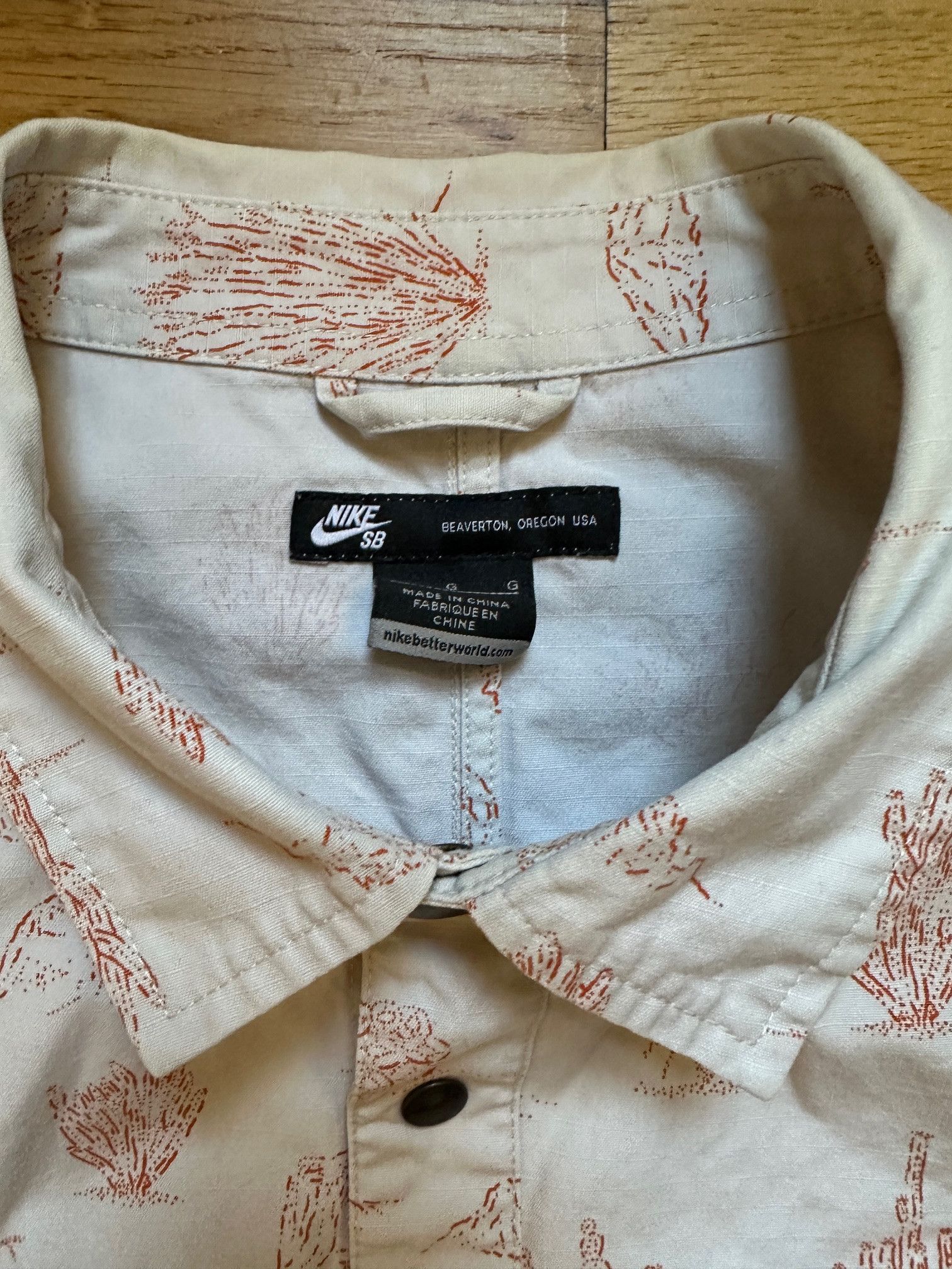 Nike Nike SB Shirt Large White Orange Camp Cactus Western Snap Size US L / EU 52-54 / 3 - 2 Thumbnail