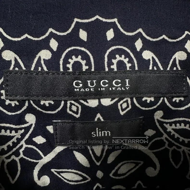 Gucci Guicci size 39 Chestnut Flower Logo Pearl Button Shirt i Size US M / EU 48-50 / 2 - 6 Thumbnail