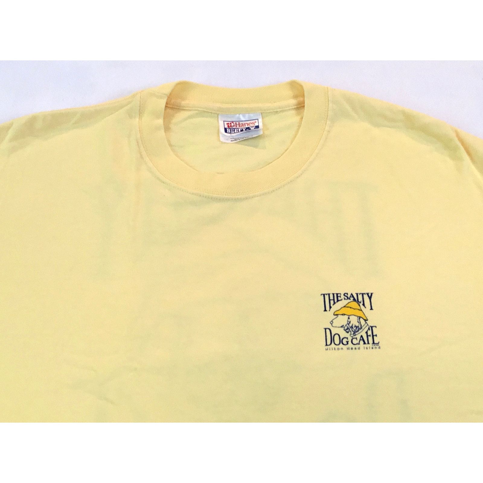 Hanes Salty Dog Cafe Logo Yellow Blue T-Shirt Front/Back Size Med Size US M / EU 48-50 / 2 - 2 Thumbnail