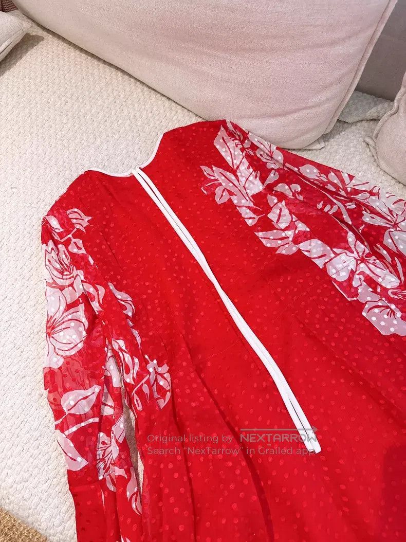 Fendi Fendi Heavy Embroidered Polka Dot Silk Printed Dress Size XS / US 0-2 / IT 36-38 - 6 Thumbnail
