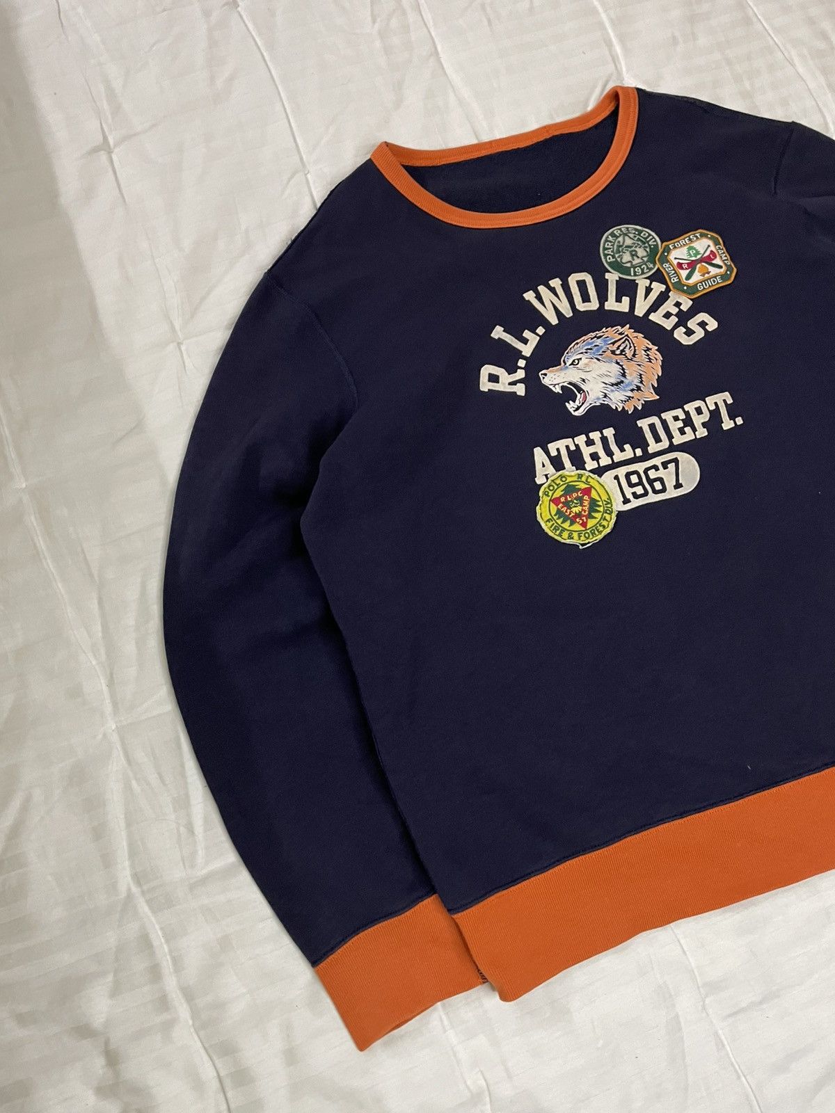Polo Ralph Lauren Vintage Rare Polo Ralph Lauren Wolves Navi Sweatshirt Size US XL / EU 56 / 4 - 3 Thumbnail