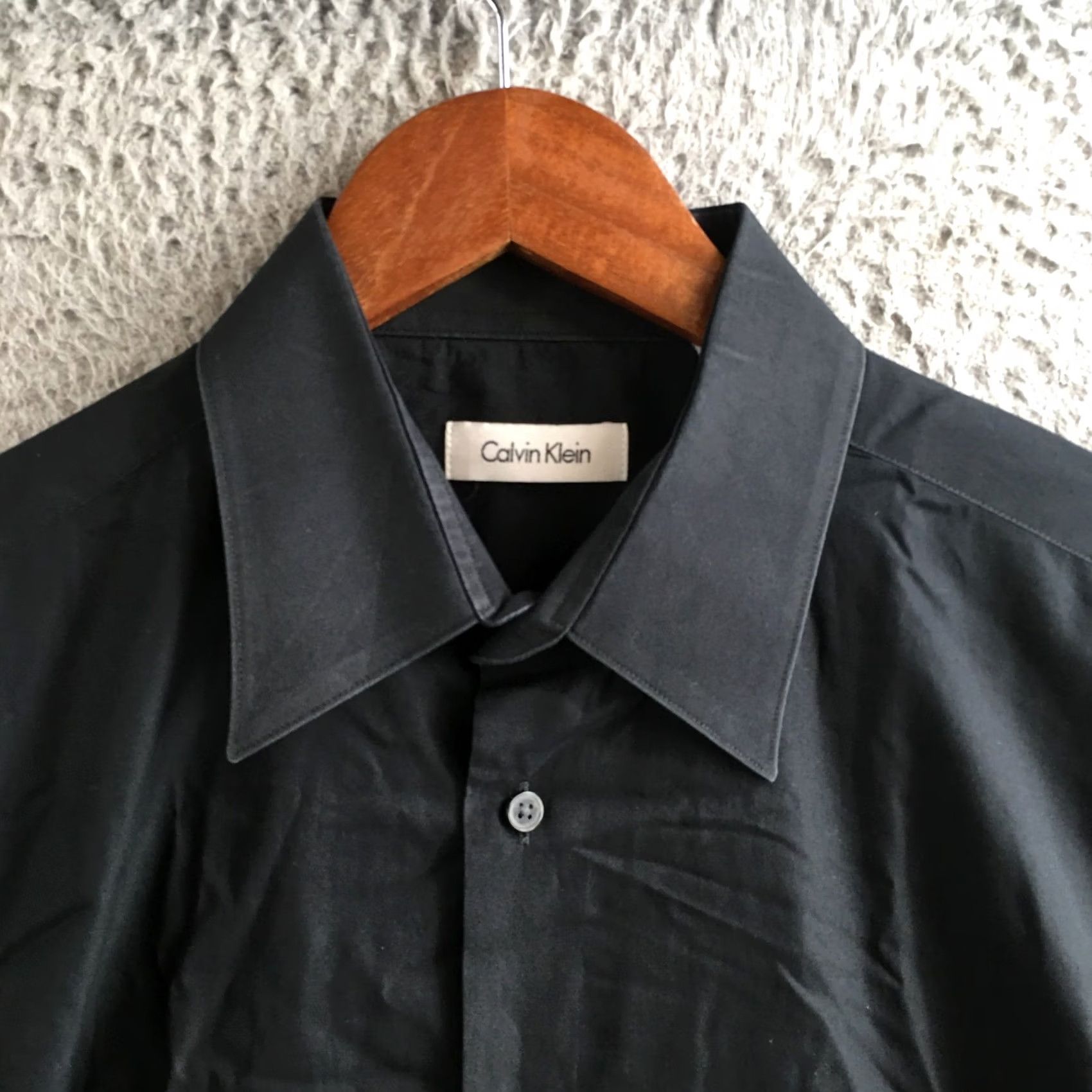 Calvin Klein Calvin Klein Shirt Mens 16 Black Button Down Long Sleeve Dress Formal Shirt Size 42R - 3 Thumbnail