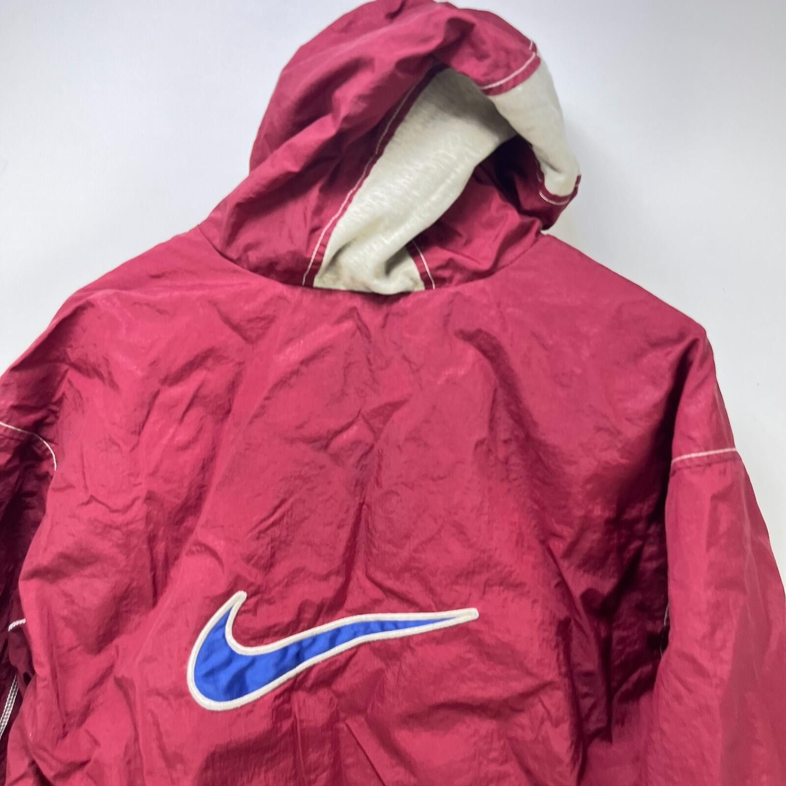 Nike Vintage 90s Nike Big Swoosh Hooded Jacket Large Size ONE SIZE - 2 Thumbnail