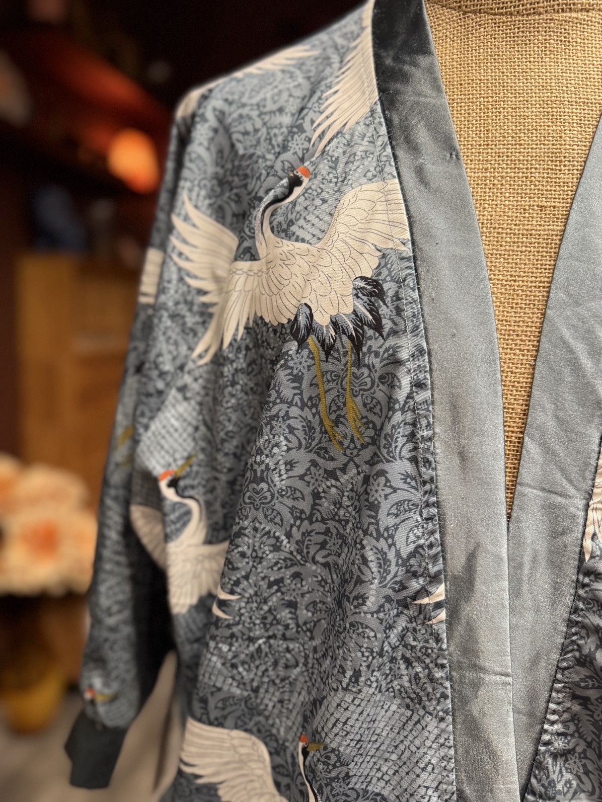 Other Silky Crane Print Kimono Jacket – Tranquil Elegance Size M / US 6-8 / IT 42-44 - 3 Thumbnail