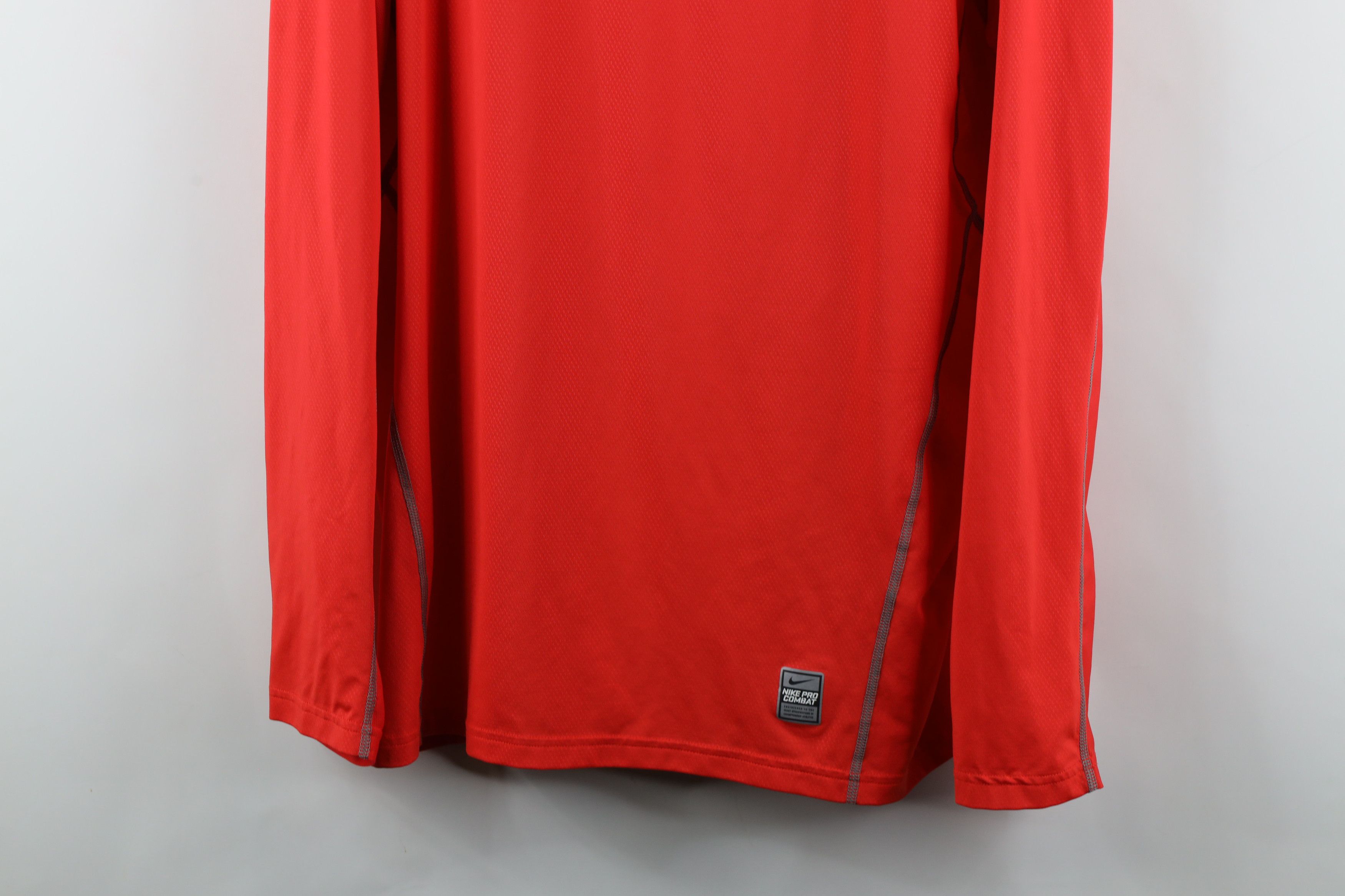 Nike × Vintage Nike Pro Combat Hypercool Training Long Sleeve T-Shirt Red Size US XL / EU 56 / 4 - 3 Thumbnail