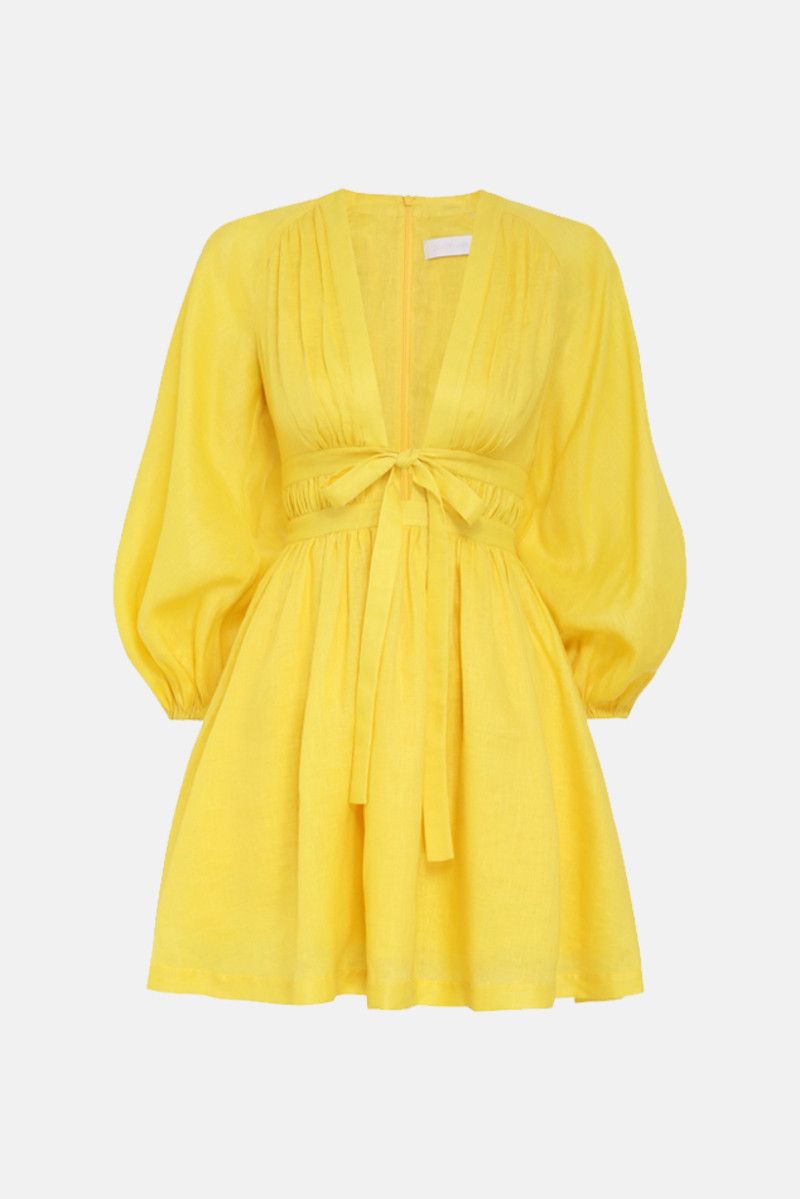 Zimmermann SHELLY PLUNGE BOW MINI DRESS Size L / US 10 / IT 46 - 2 Thumbnail