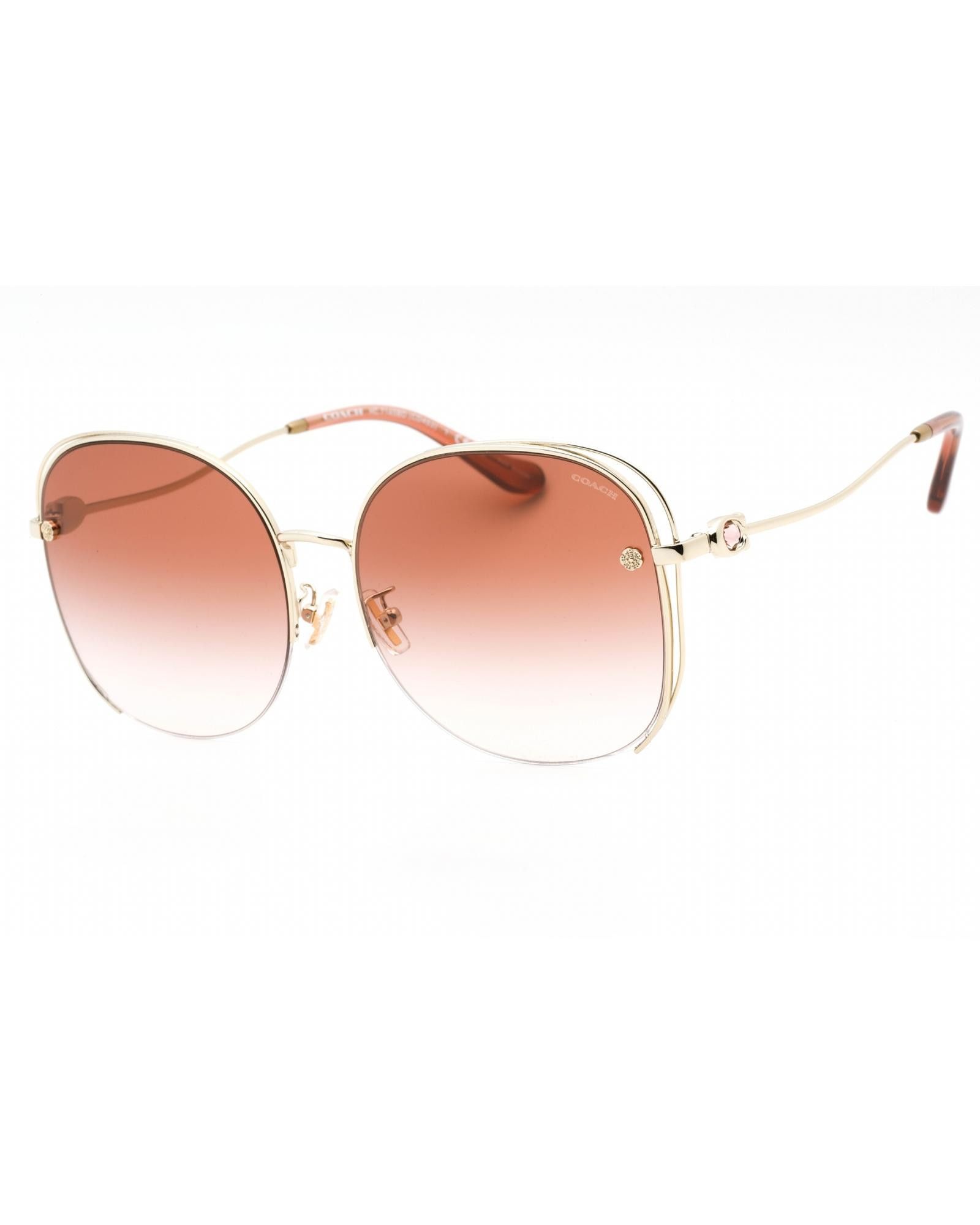 image of Coach 0Hc7145Bd Sunglasses Shiny Light Gold / Brown Gradient, Women's