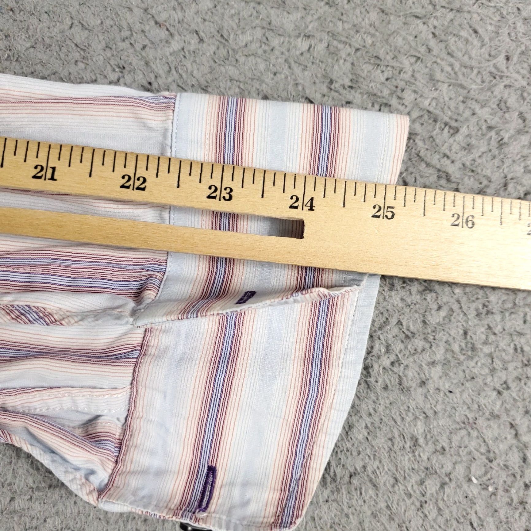 Paul Smith Paul Smith Shirt Mens 16.5 Blue Striped Dress Shirt Cotton Long Sleeve Button Mens Size 42R - 6 Thumbnail