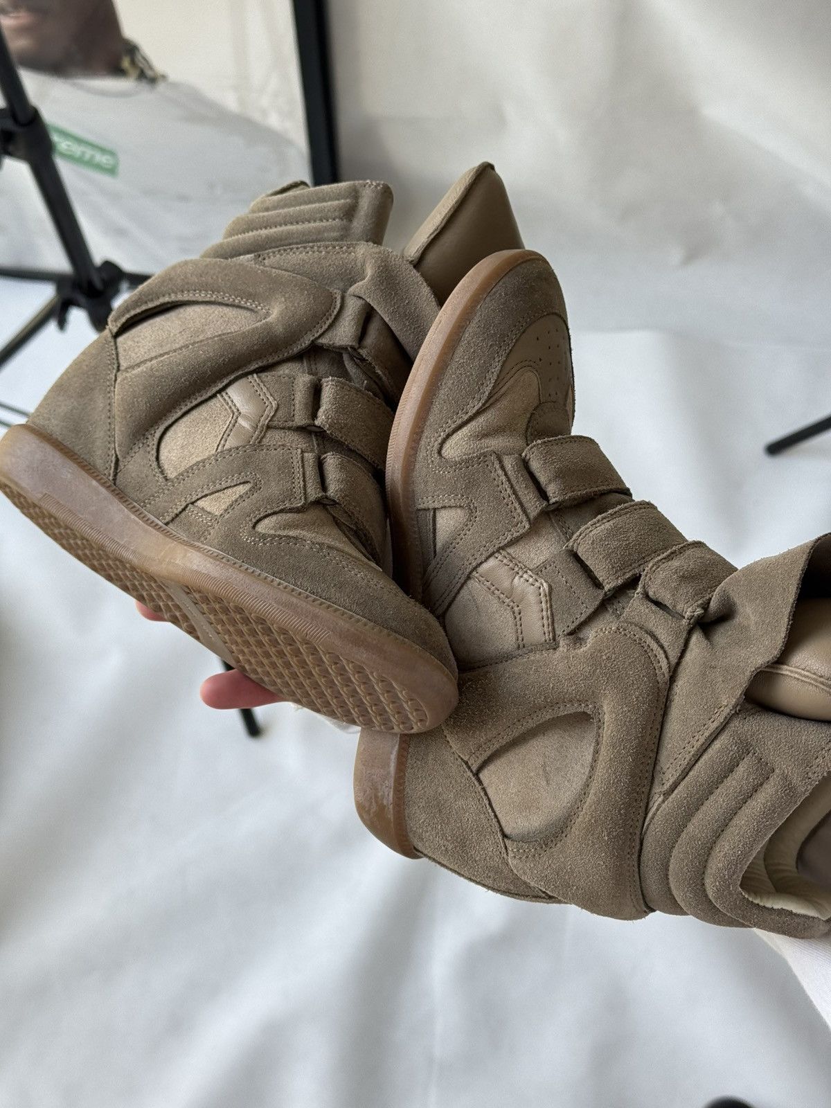 Isabel Marant Isabel Marant Bekett sneakers shoes Washed Biege Suede Wedge Size US 6 / IT 36 - 25 Thumbnail