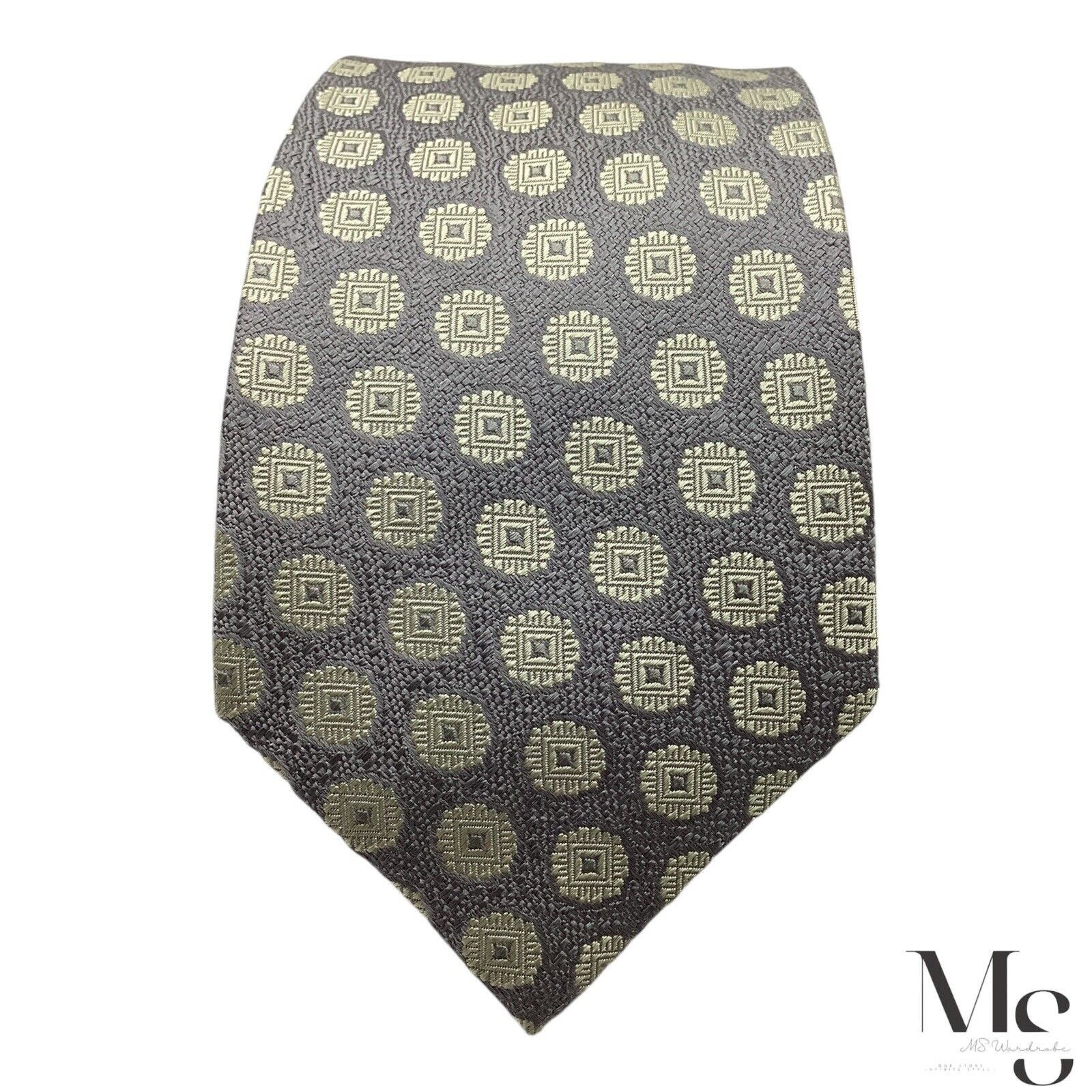 Charvet CHARVET PLACE VENDÔME Gray Geometric Silk Tie Made In France Size ONE SIZE - 3 Thumbnail