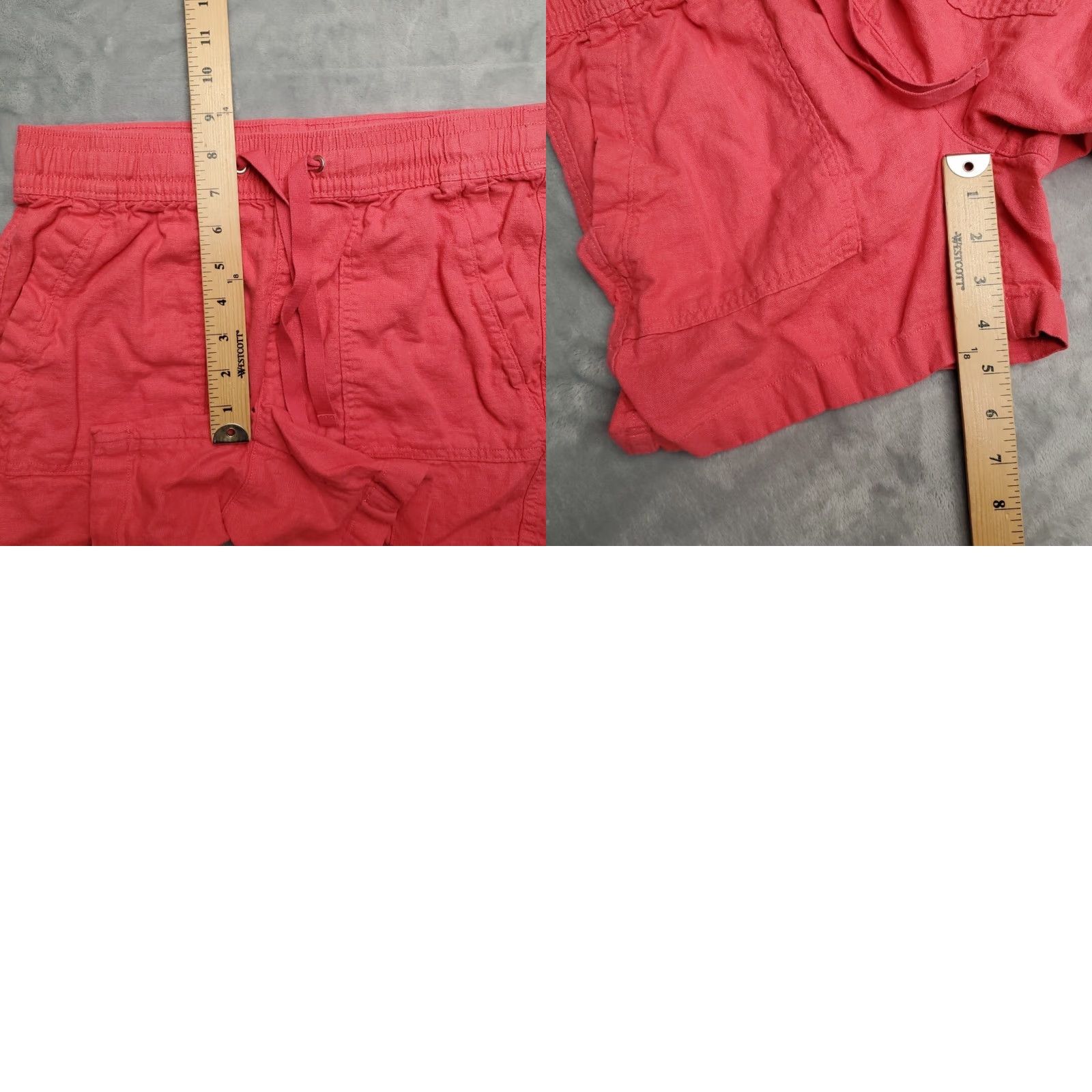 Nautica Nautica Shorts Womens Small Pink Linen Blend Elastic Waist Drawstring Comfort Size 28" / US 6 / IT 42 - 8 Thumbnail