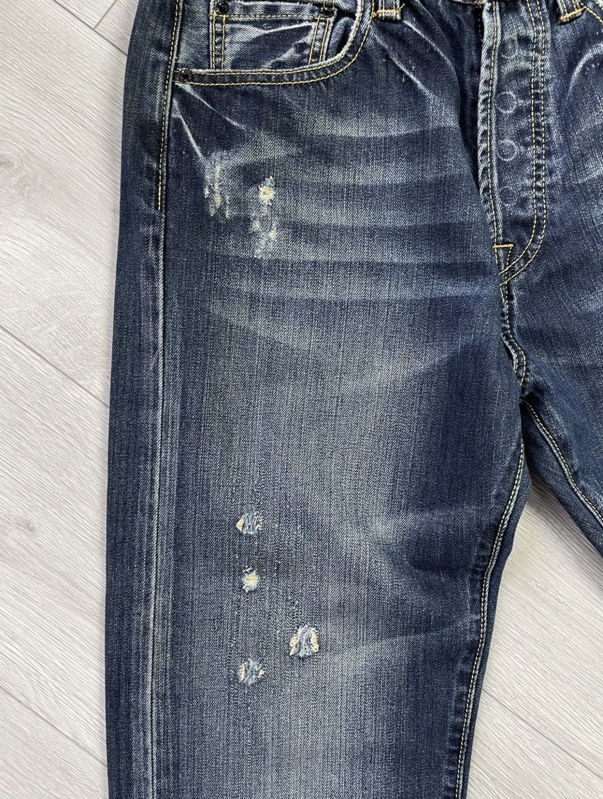 Christian Audigier × Ed Hardy × Vintage Ed Hardy Vintage Classical Distressed Style Jeans Size US 30 / EU 46 - 9 Thumbnail
