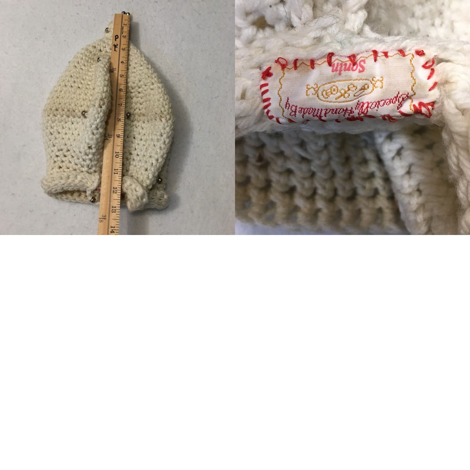 Vintage VINTAGE Women's Winter Fur Hat Beige Knit Handmade Fashion Size ONE SIZE - 8 Thumbnail
