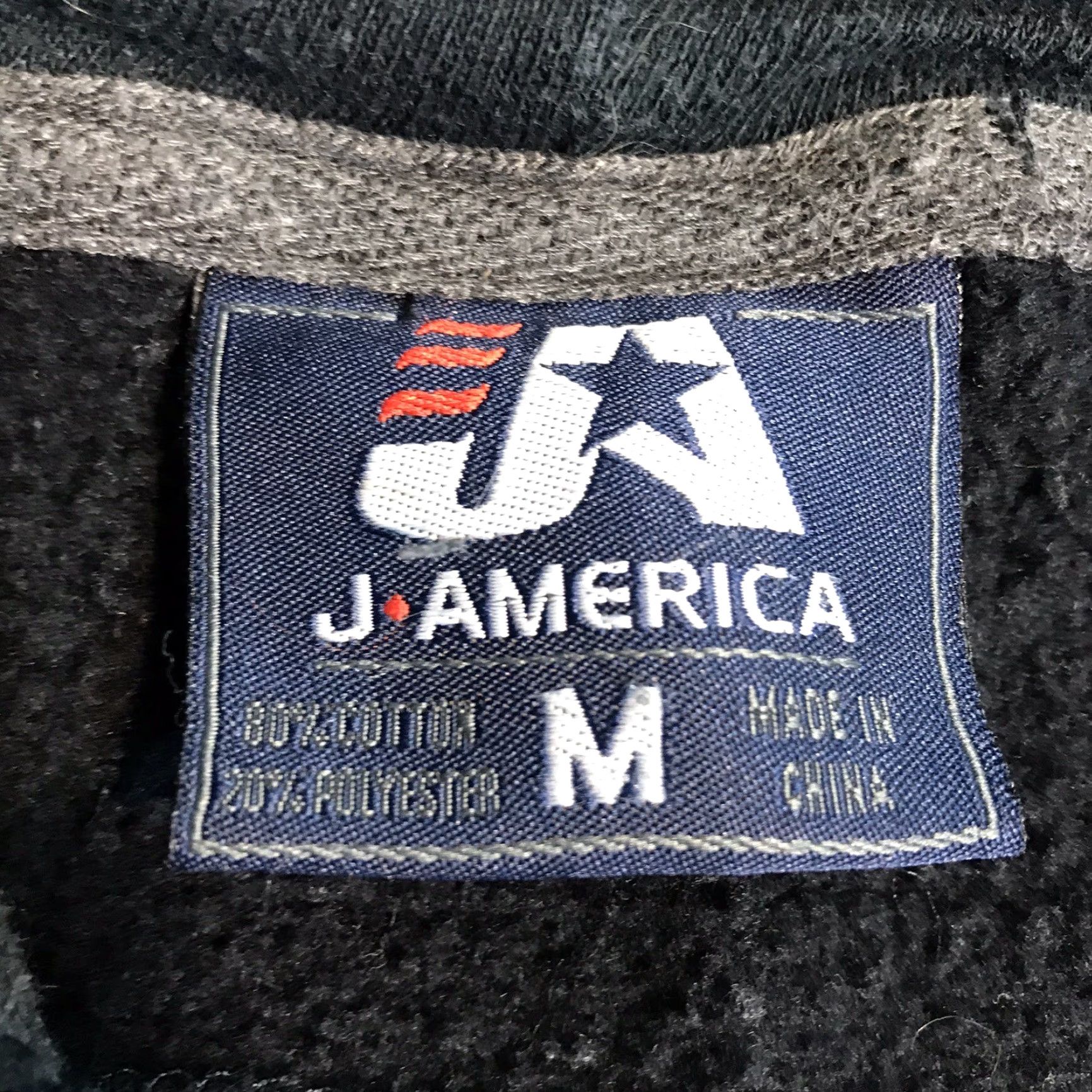 Vintage J America Hoodie Mens Medium Black Sweatshirt Pullover Logo Graphic Print Cars Outdoor Classic Theme Fall Winter Size US M / EU 48-50 / 2 - 5 Thumbnail