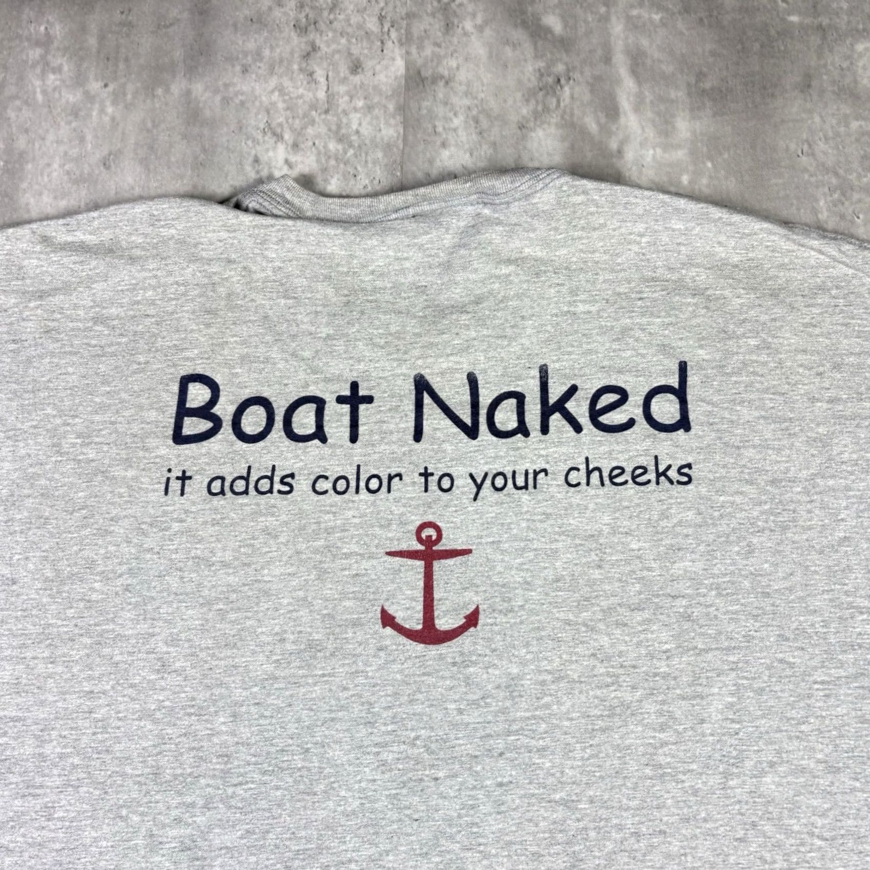 Hanes VINTAGE Boat Naked T Shirt Chesapeake Bay Funny Quote Promo Adult XXL Gray Hanes 90s Size US XXL / EU 58 / 5 - 5 Thumbnail