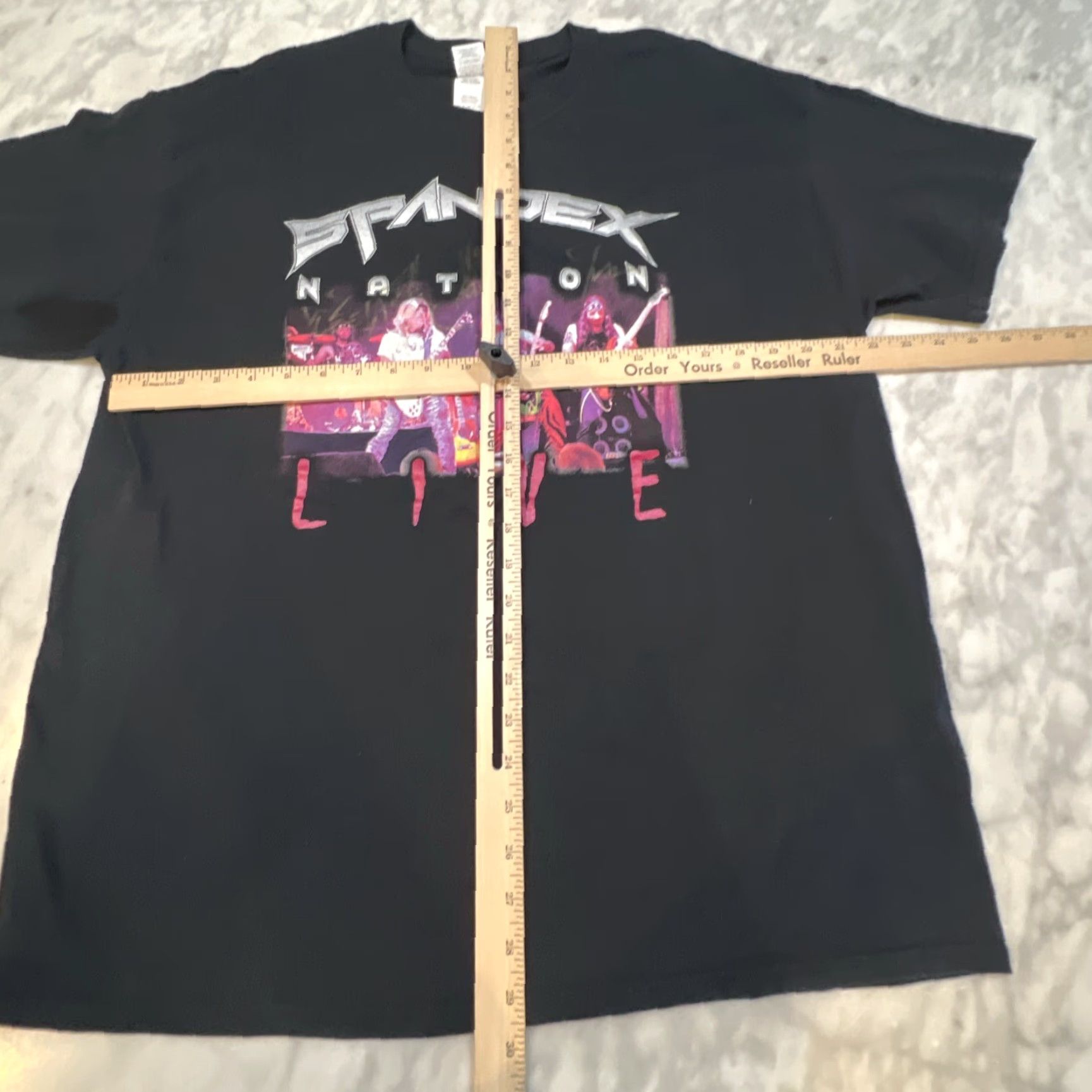 Gildan VINTAGE Spandex Nation Live T Shirt Men’s XL Signed Black Cotton Size US XL / EU 56 / 4 - 7 Thumbnail